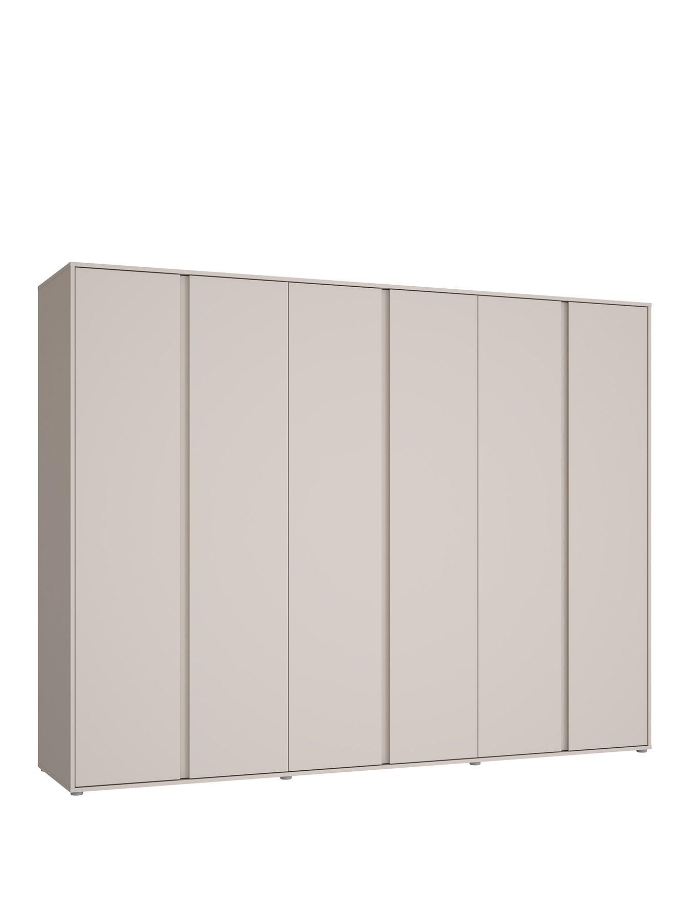  image of very-home-lisson-6-door-wardrobe-oatmeal-fscreg-certified
