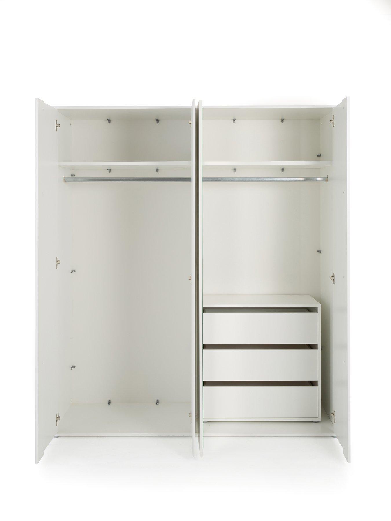 Image 4 of 7 of The Very Collection Lisson 4 Door Wardrobe with Internal Chest of&nbsp;Drawers - White - FSC&reg; Certified