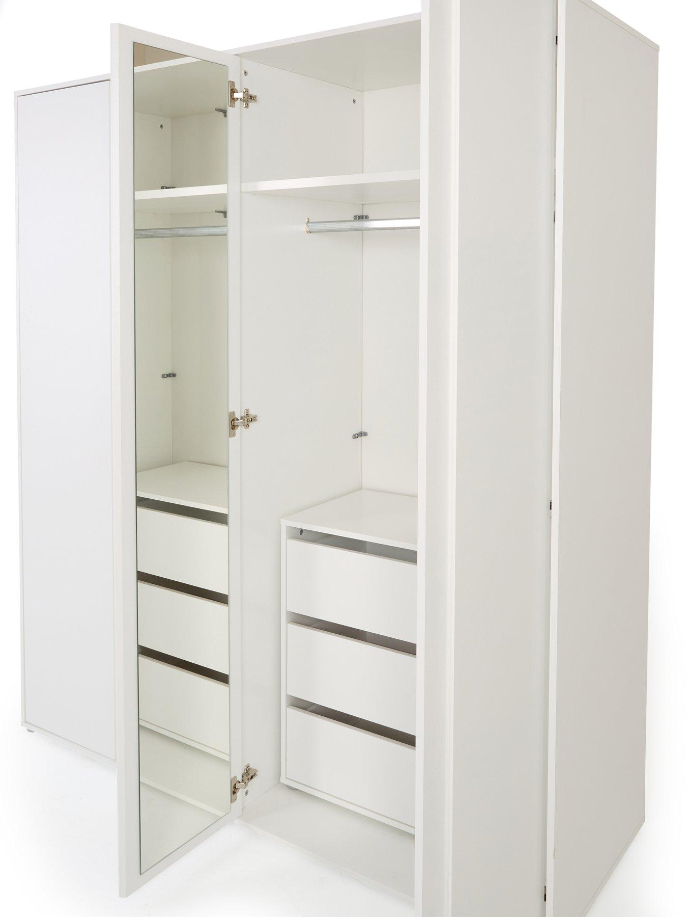 Image 5 of 7 of The Very Collection Lisson 4 Door Wardrobe with Internal Chest of&nbsp;Drawers - White - FSC&reg; Certified