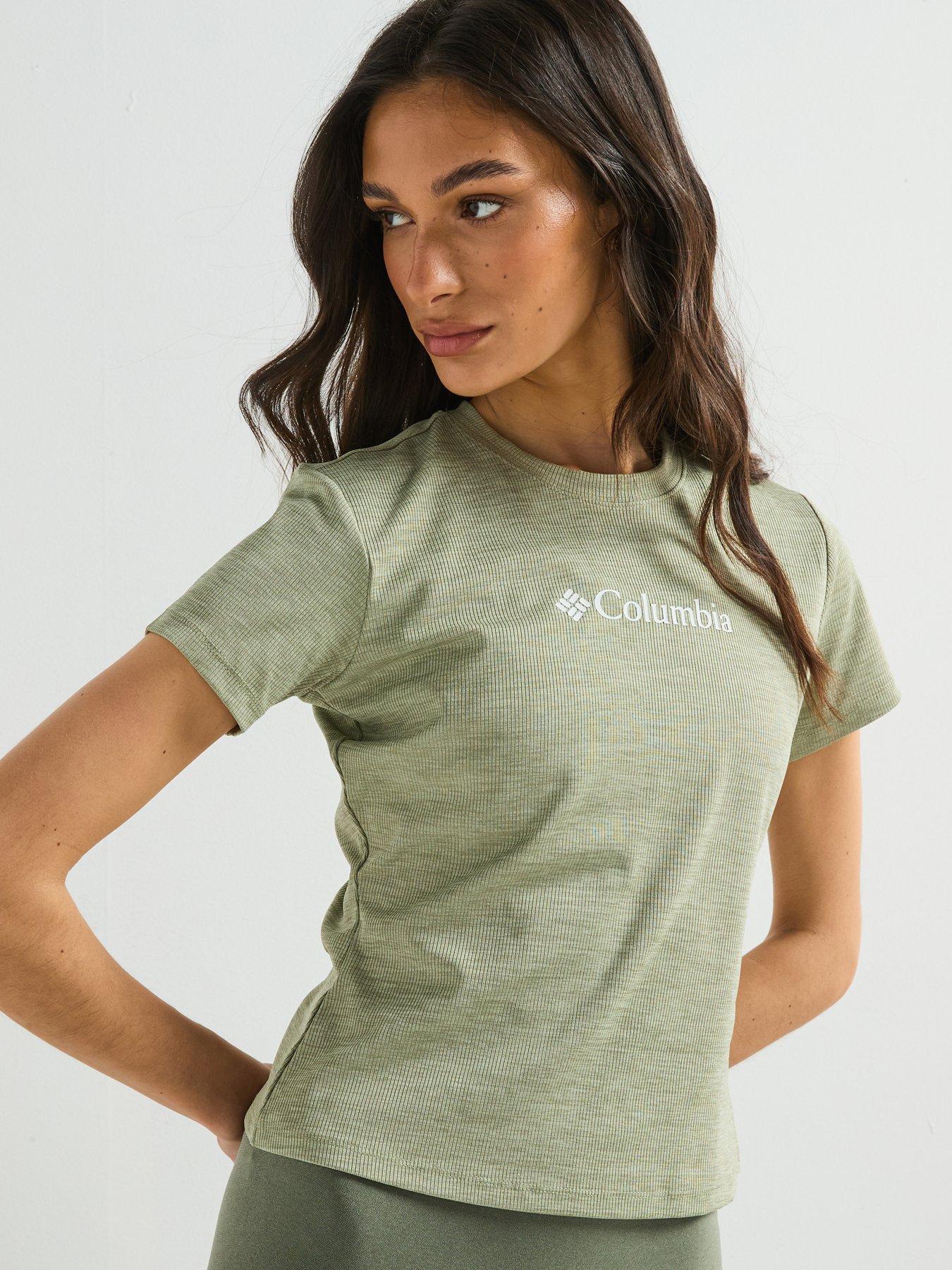  image of columbia-womens-move-short-sleeve-t-shirt-green