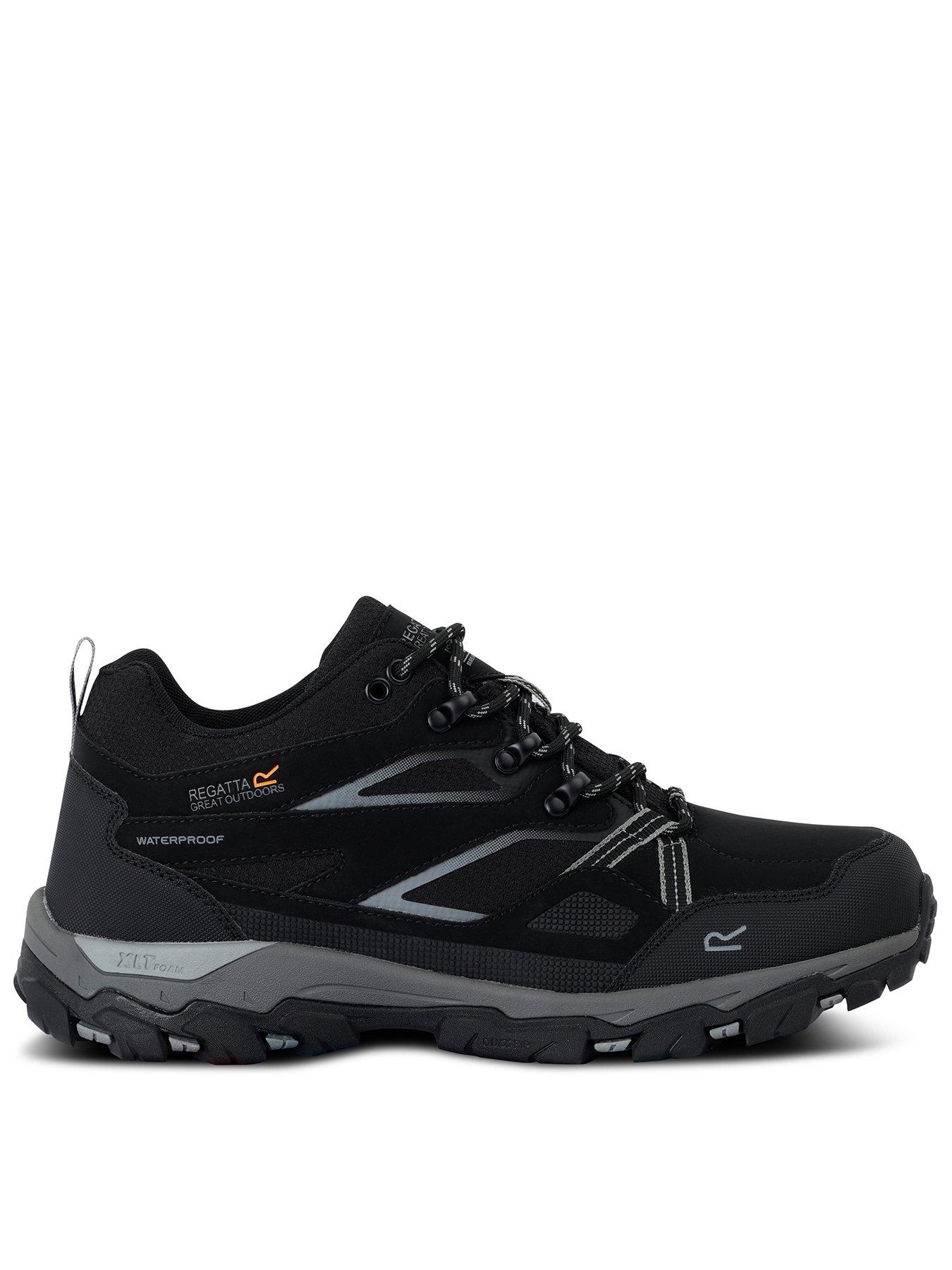  image of regatta-mens-holcombe-low-waterproof-walking-shoe--black