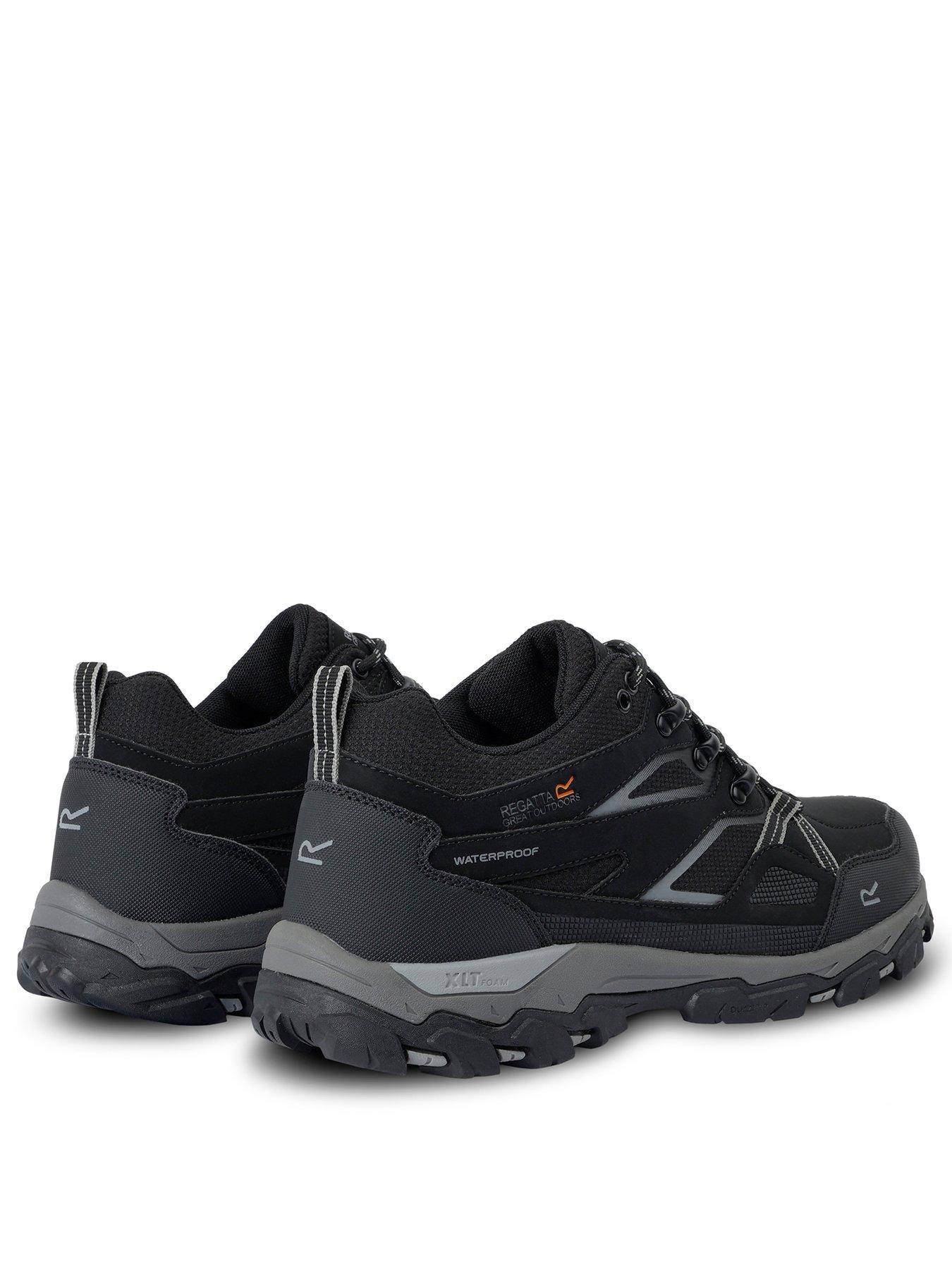  image of regatta-mens-holcombe-low-waterproof-walking-shoe--black