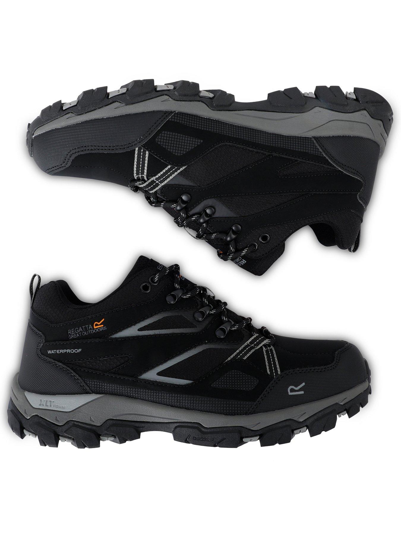  image of regatta-mens-holcombe-low-waterproof-walking-shoe--black