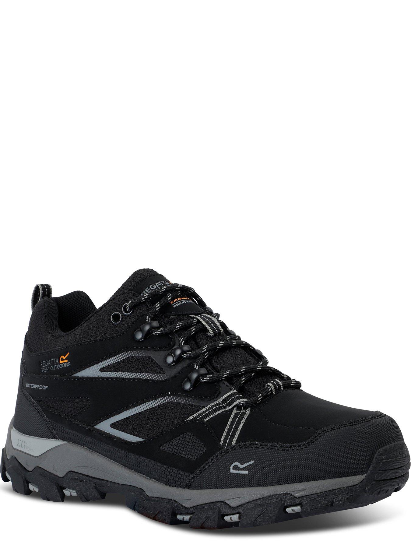  image of regatta-mens-holcombe-low-waterproof-walking-shoe--black