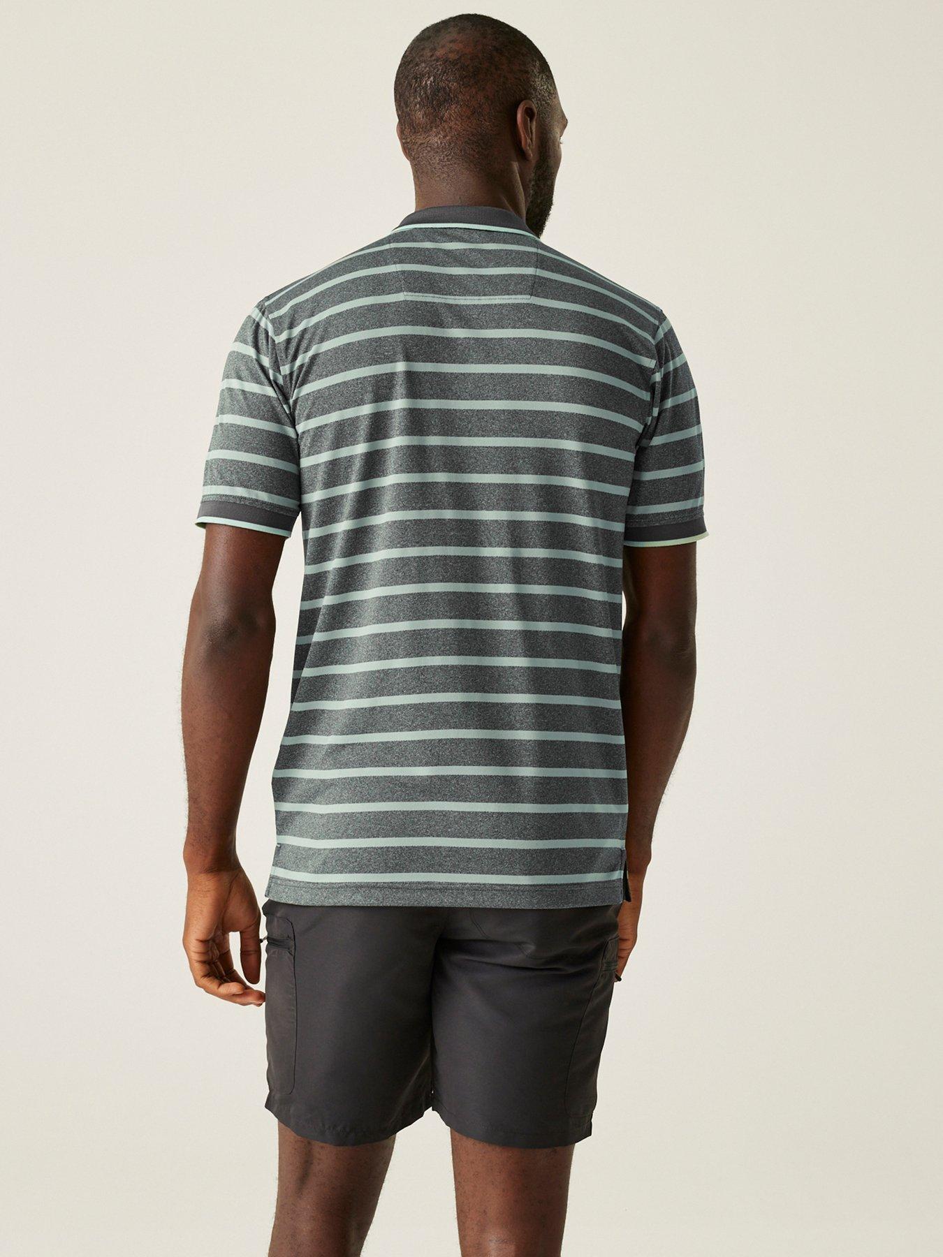 Image 2 of 6 of Regatta Men's Kildra Striped Polo Shirt- Green