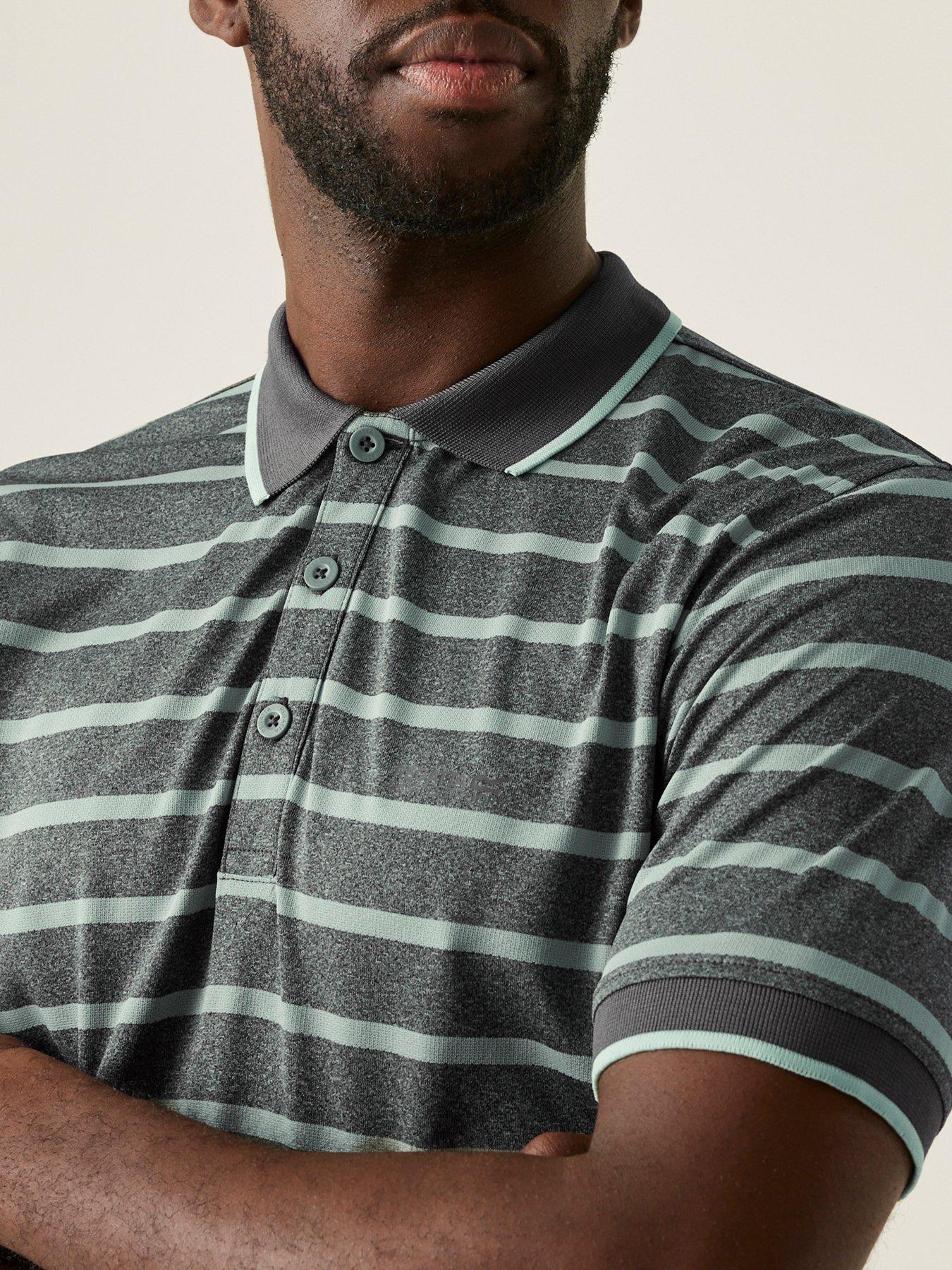Image 4 of 6 of Regatta Men's Kildra Striped Polo Shirt- Green