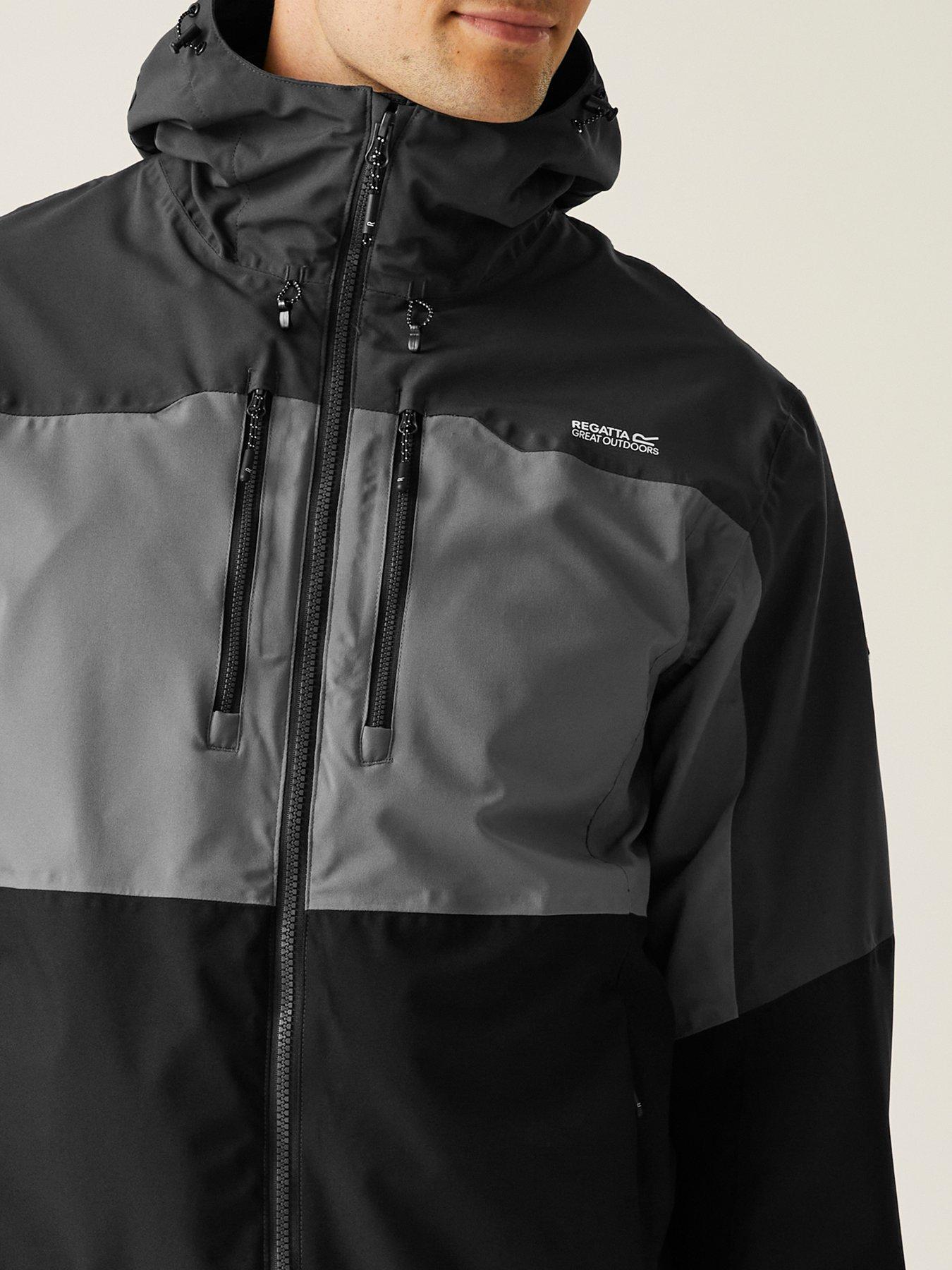 image of regatta-mens-maland-ii-waterproof-shell-jacket-dark-grey