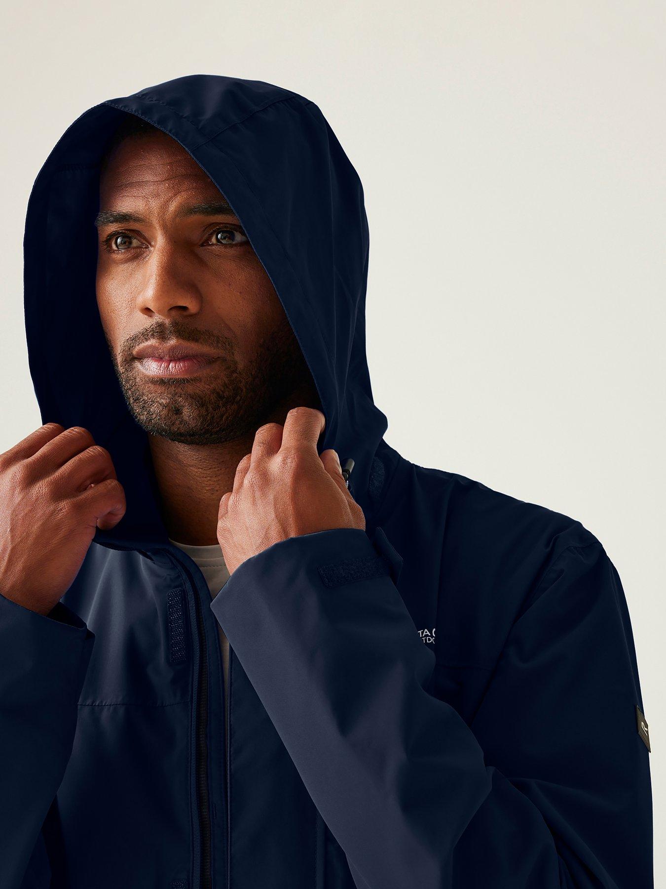  image of regatta-mens-matt-waterproof-shell-jacket--navy