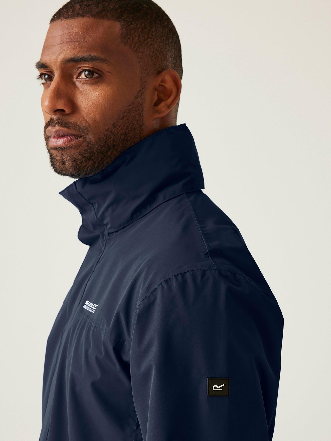  image of regatta-mens-matt-waterproof-shell-jacket--navy