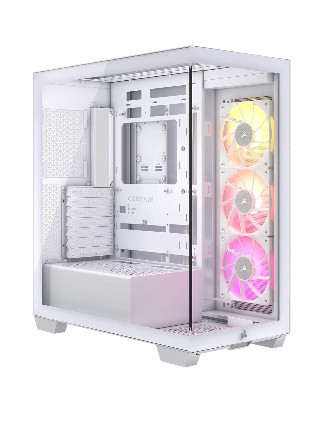 undefined iCUE Link 3500X RGB Tempered Glass Mid-Tower PC Case - White