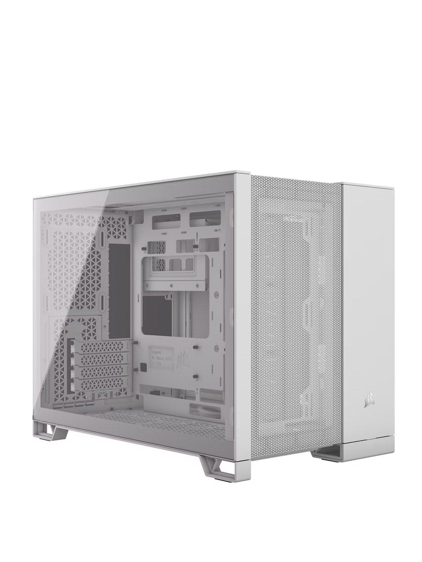 undefined 2500D Airflow Dual Chamber Tempered Glass Mid-Tower PC Case - White