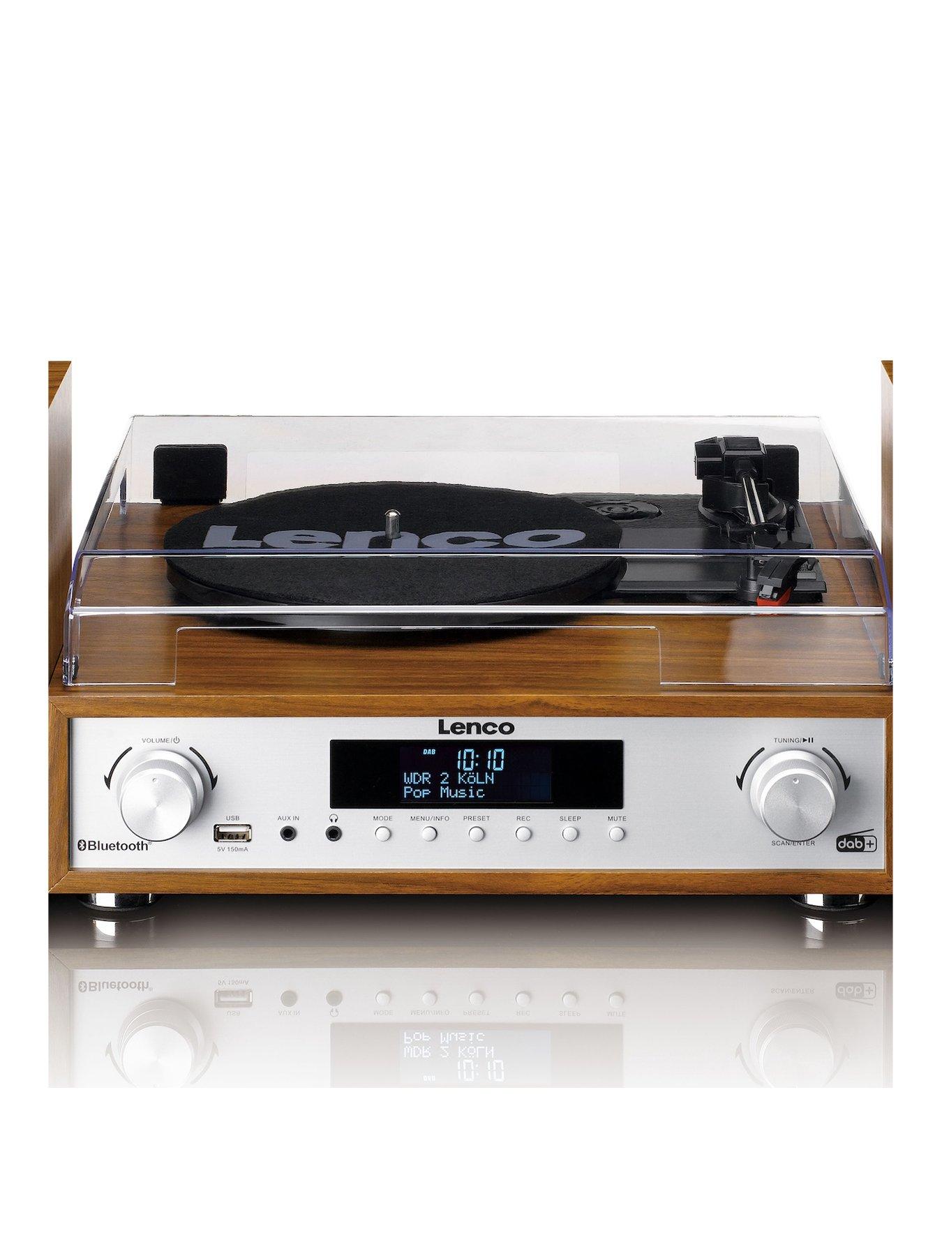  image of lenco-mc-160wd-turntable-with-bluetooth-and-speakers-wood