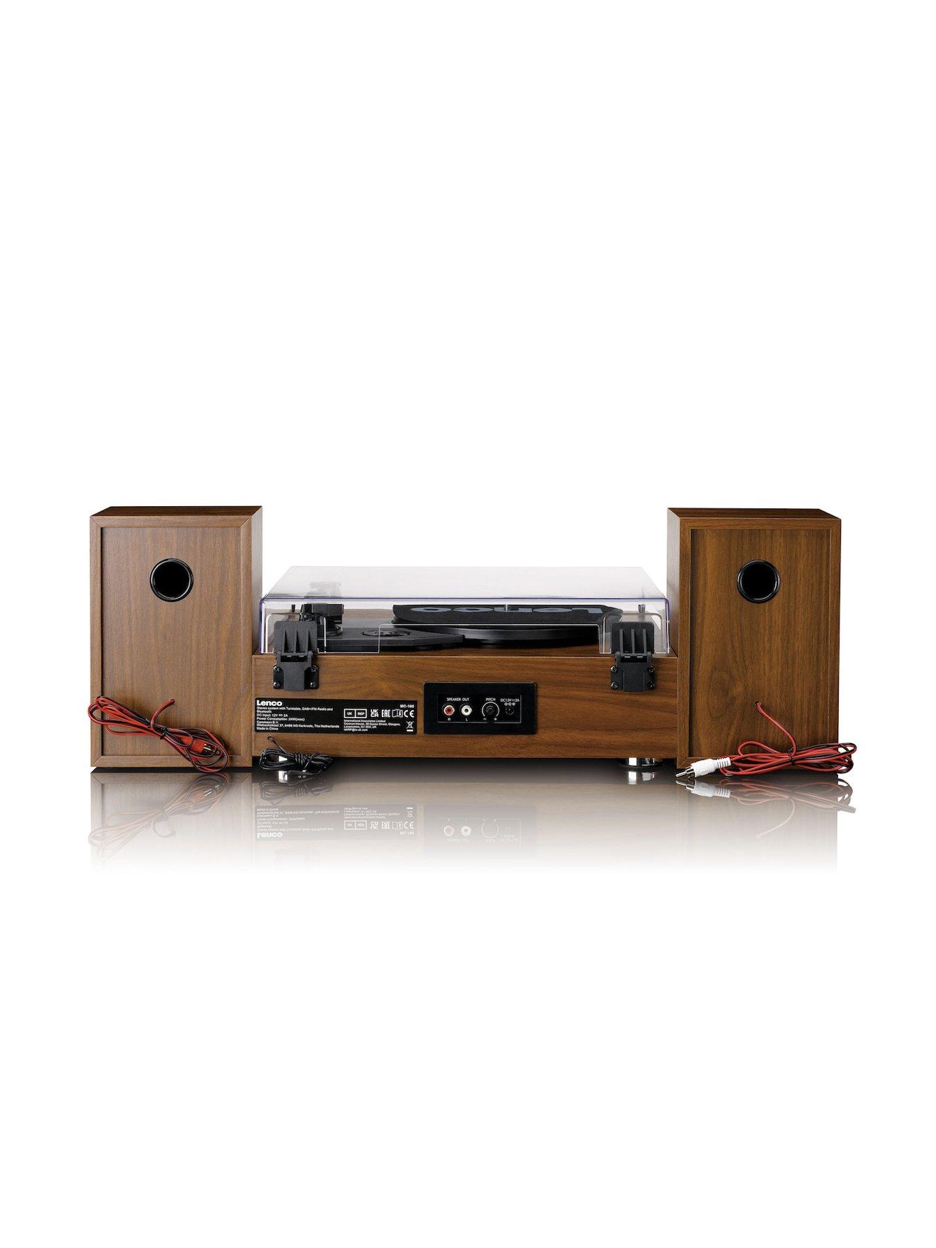  image of lenco-mc-160wd-turntable-with-bluetooth-and-speakers-wood