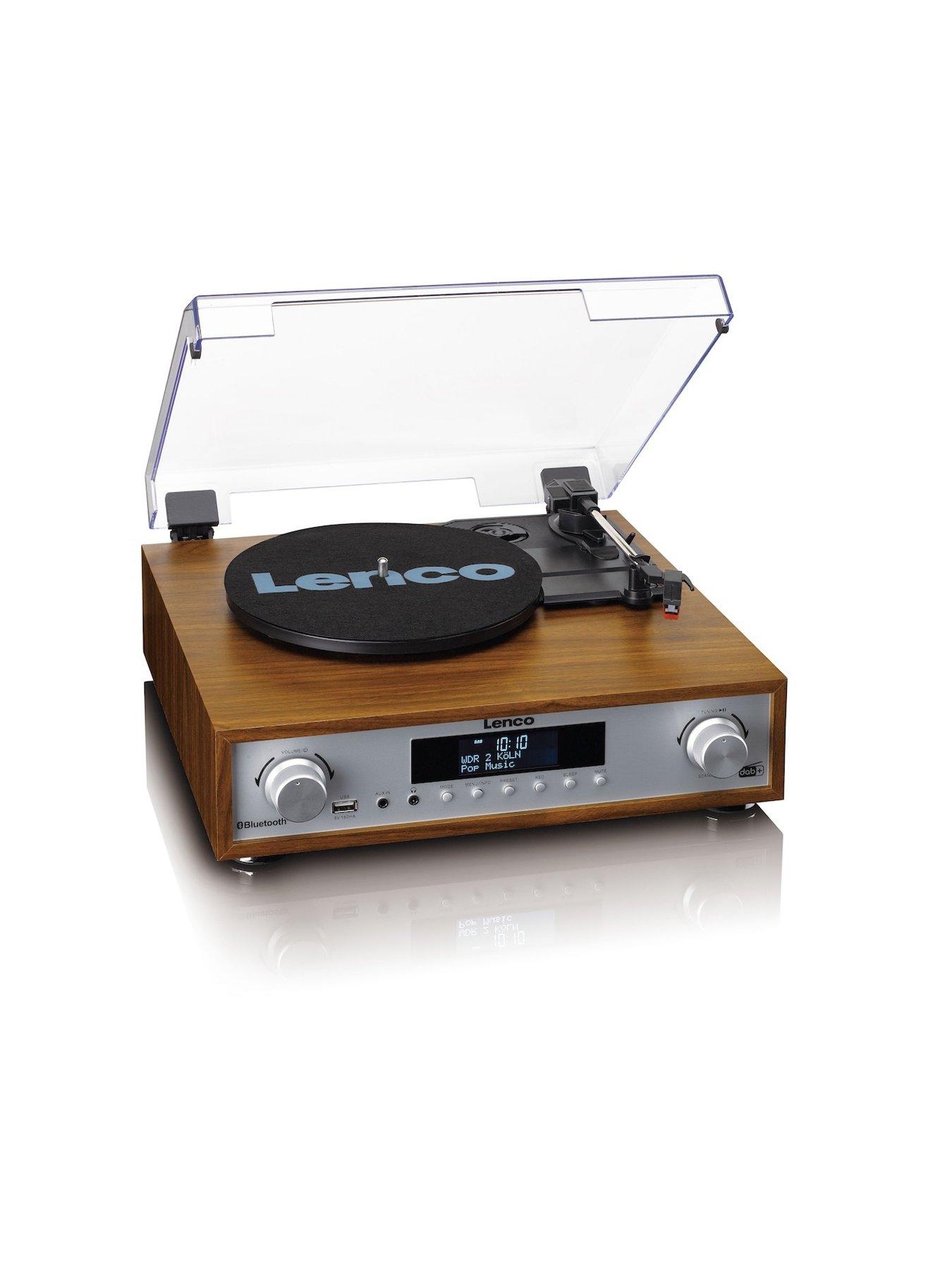  image of lenco-mc-160wd-turntable-with-bluetooth-and-speakers-wood