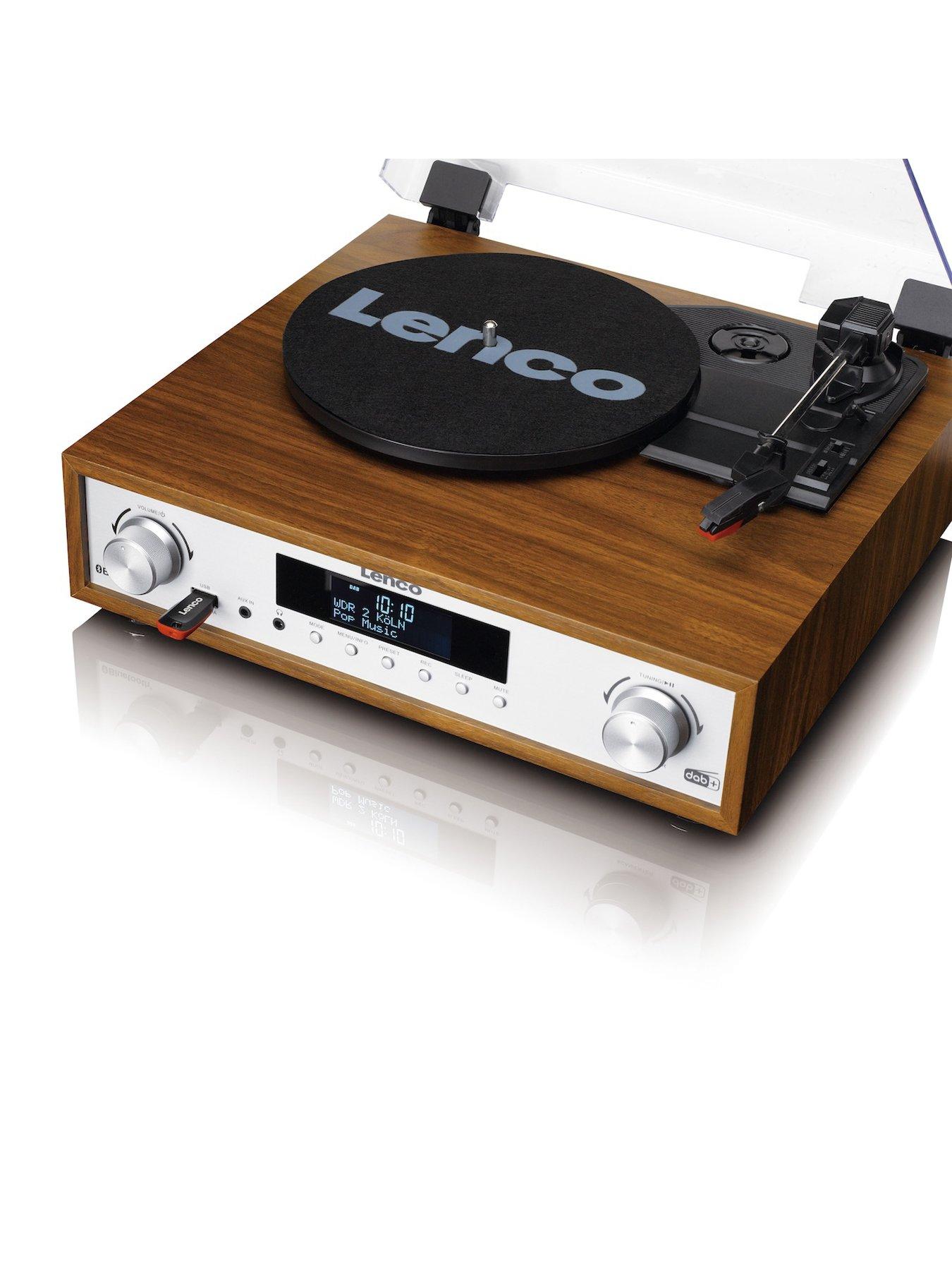  image of lenco-mc-160wd-turntable-with-bluetooth-and-speakers-wood
