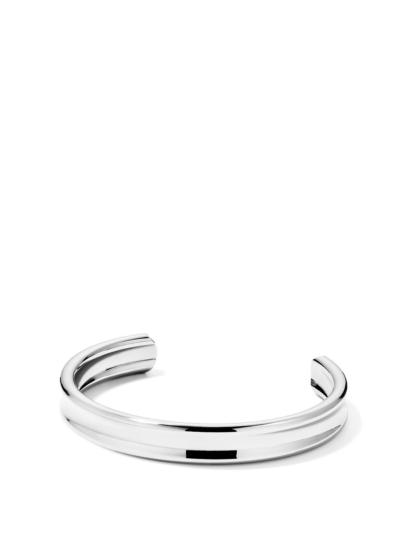  image of the-love-collection-mens-stainless-steel-open-cuff-bangle