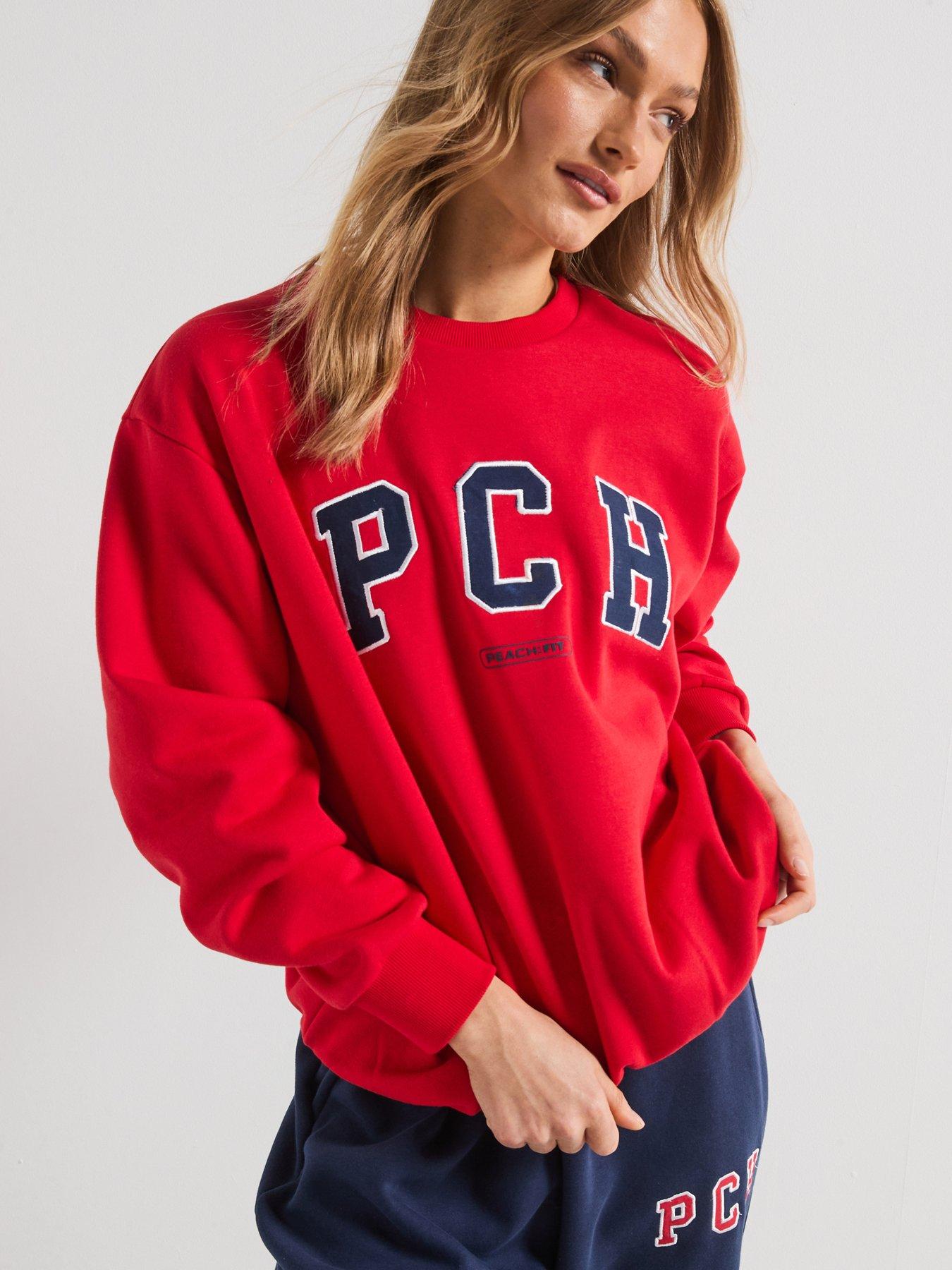  image of peach-fit-womens-ivy-sweatshirt-red