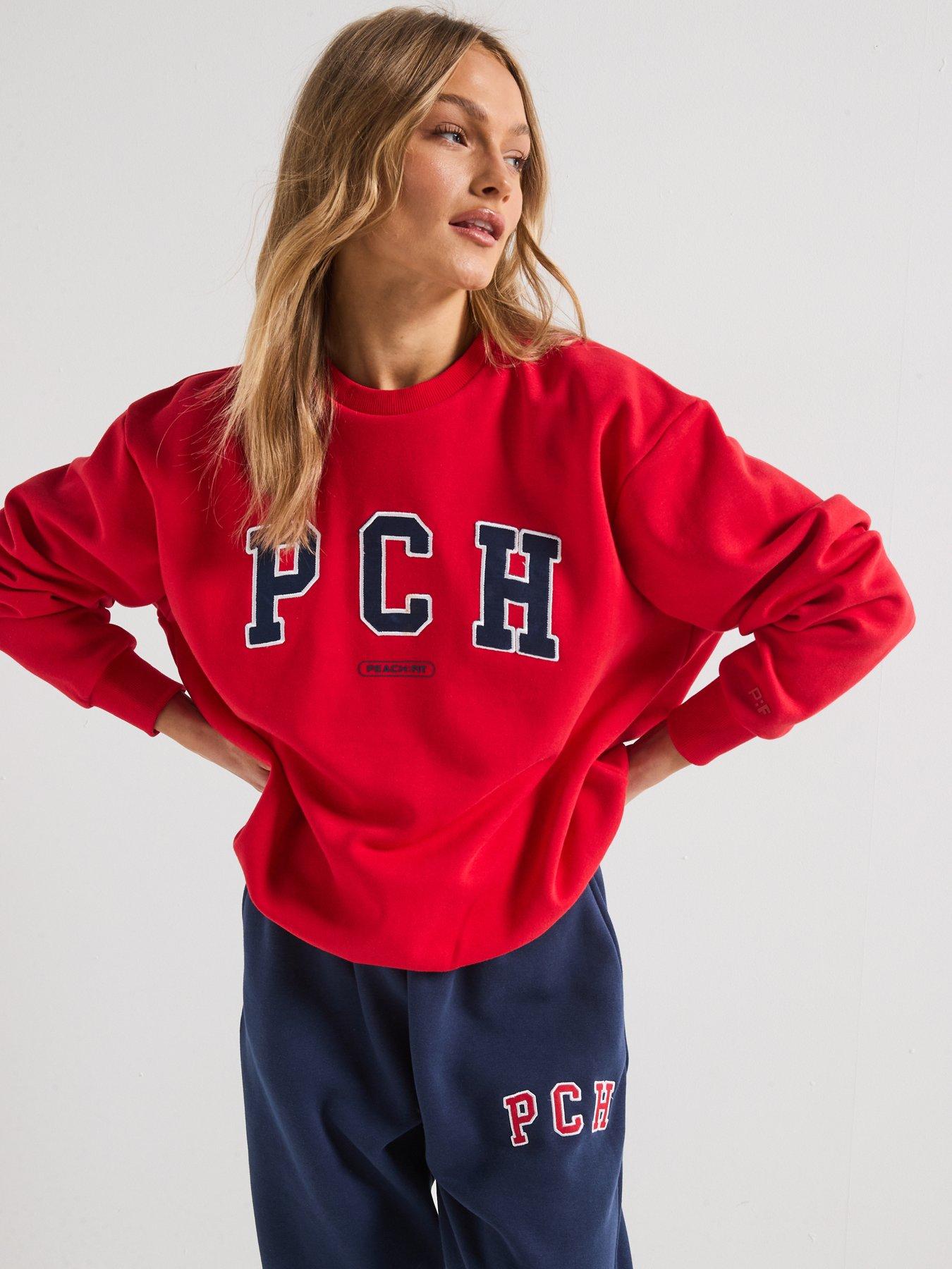  image of peach-fit-womens-ivy-sweatshirt-red