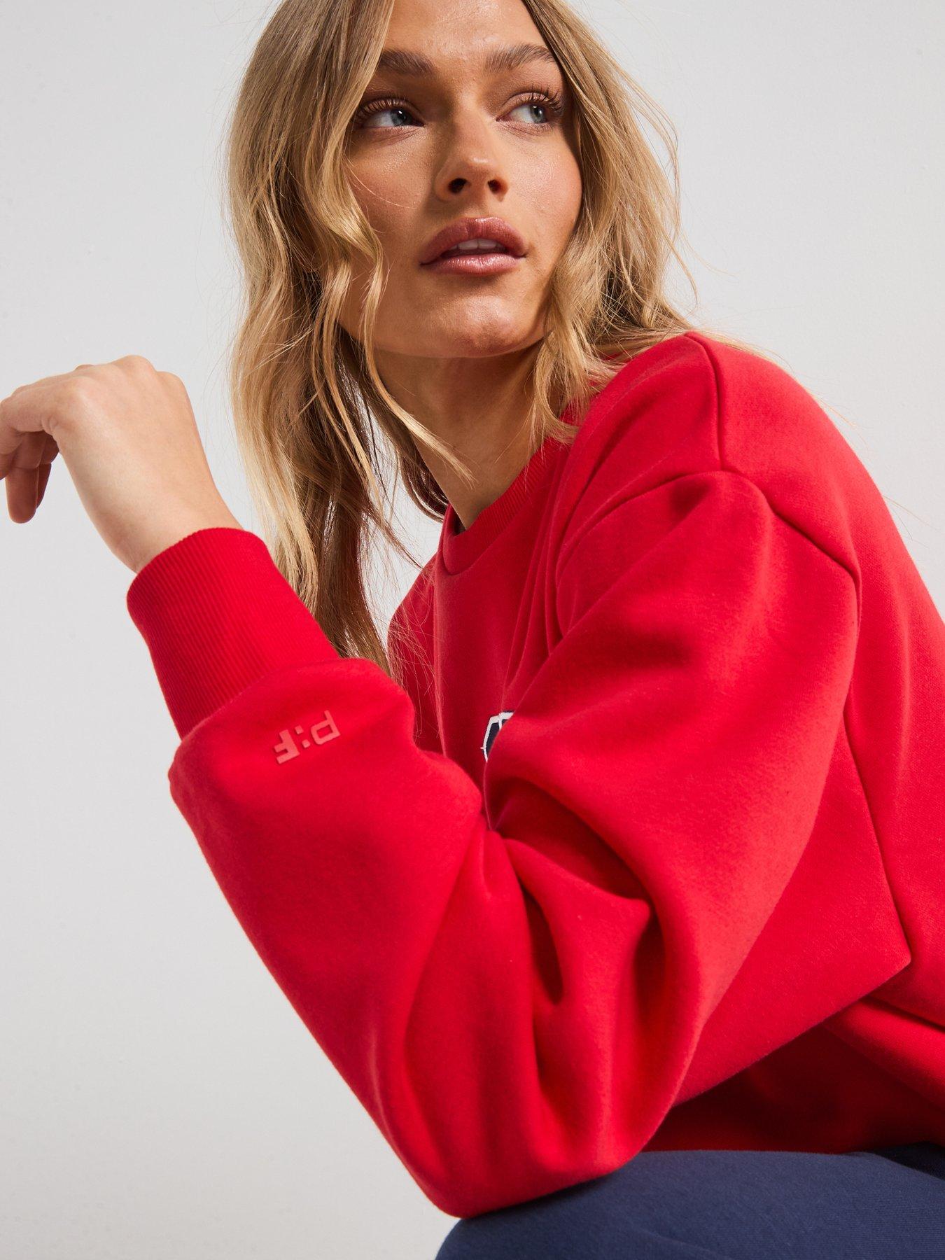 image of peach-fit-womens-ivy-sweatshirt-red
