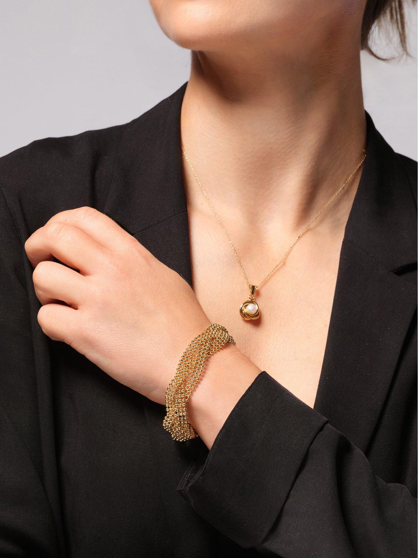 The Love Collection 24ct Gold Plated Plaited Bracelet