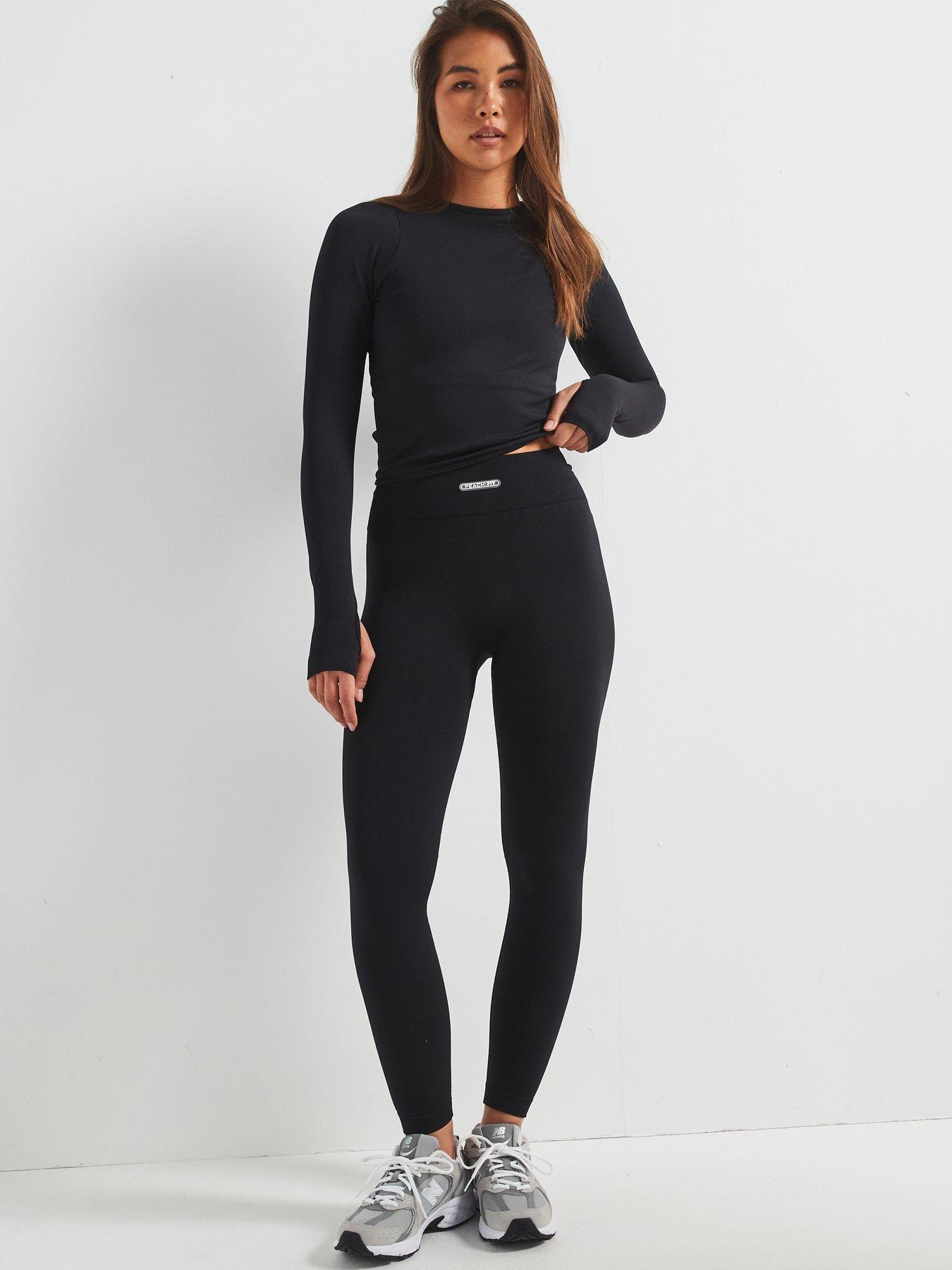  image of peach-fit-womens-maci-seamless-top-black