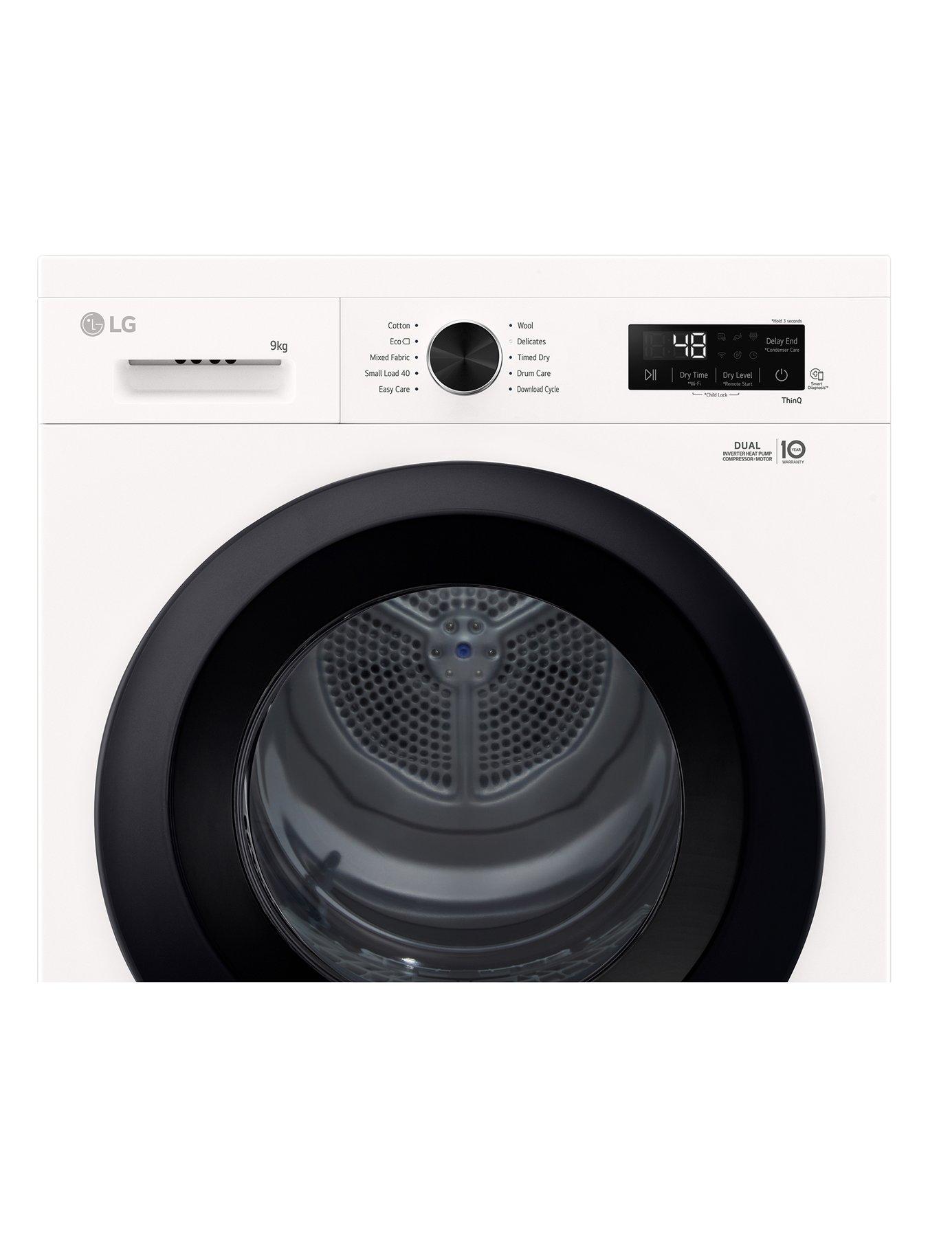 Image 4 of 6 of LG RHX1009NWK&nbsp;9kg Load Eco Hybrid&trade; DUAL Inverter Heat Pump Condenser Tumble Dryer with ThinQ WiFi Function - Glossy White