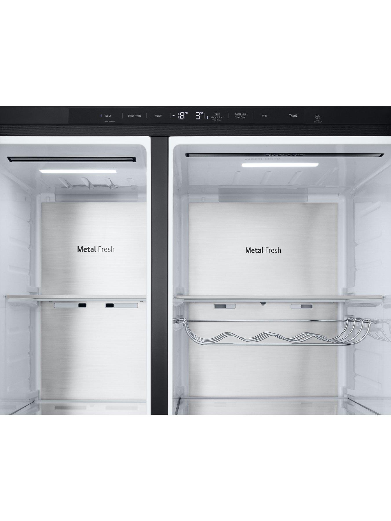  image of lg-instaview-gsxe90evad-628l-smart-inverter-american-style-fridge-freezer-black-steel