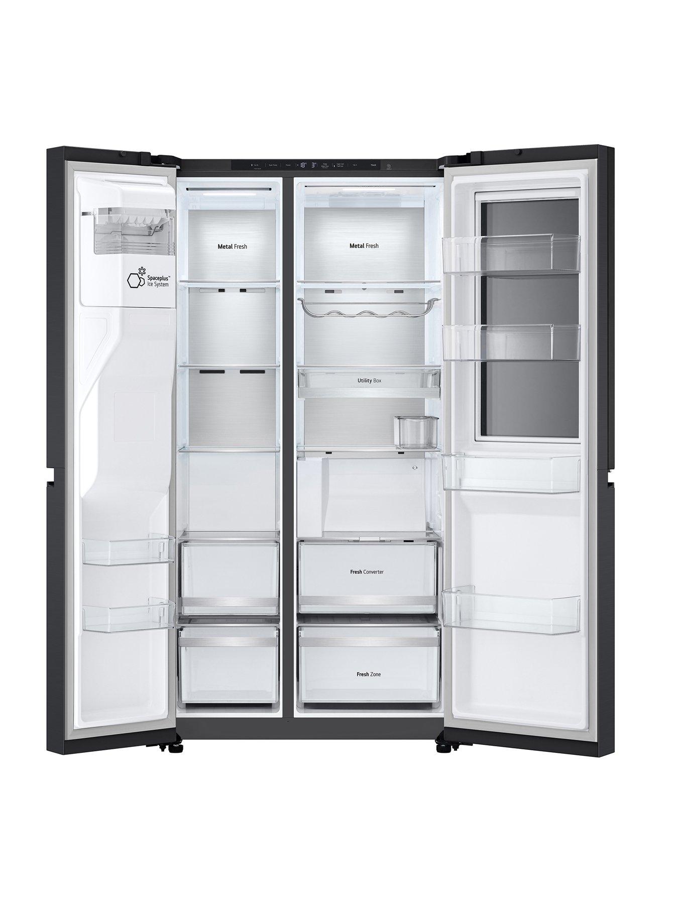  image of lg-instaview-gsxe90evad-628l-smart-inverter-american-style-fridge-freezer-black-steel
