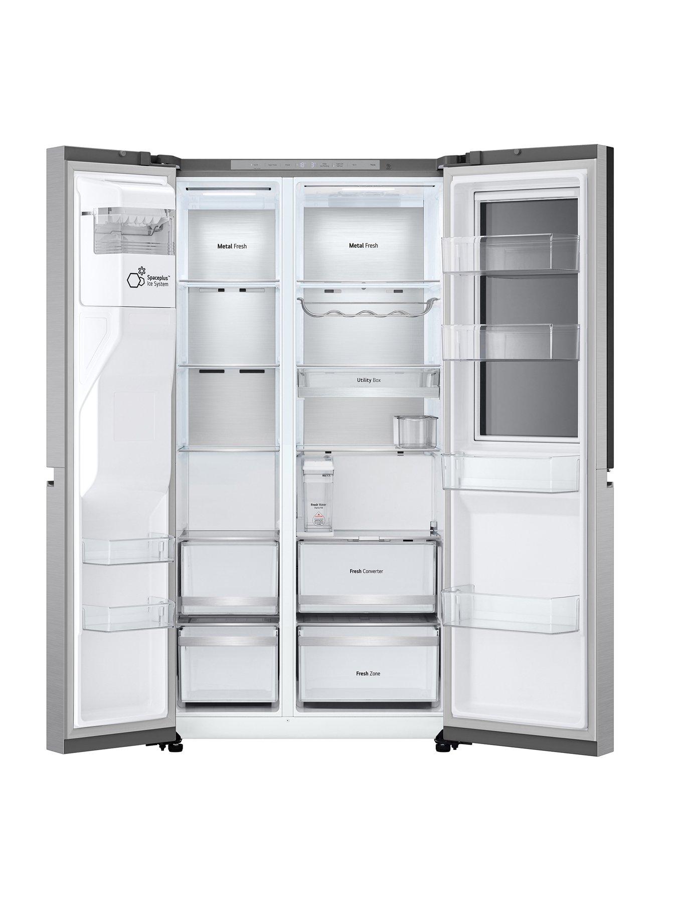  image of lg-gsxe91bsad-628l-instaview-smart-inverter-american-style-fridge-freezer-brushed-steel