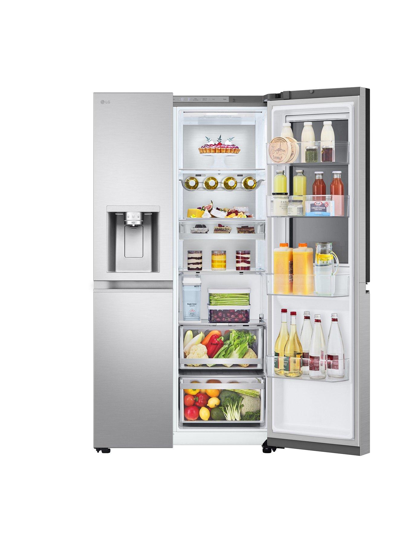  image of lg-gsxe91bsad-628l-instaview-smart-inverter-american-style-fridge-freezer-brushed-steel