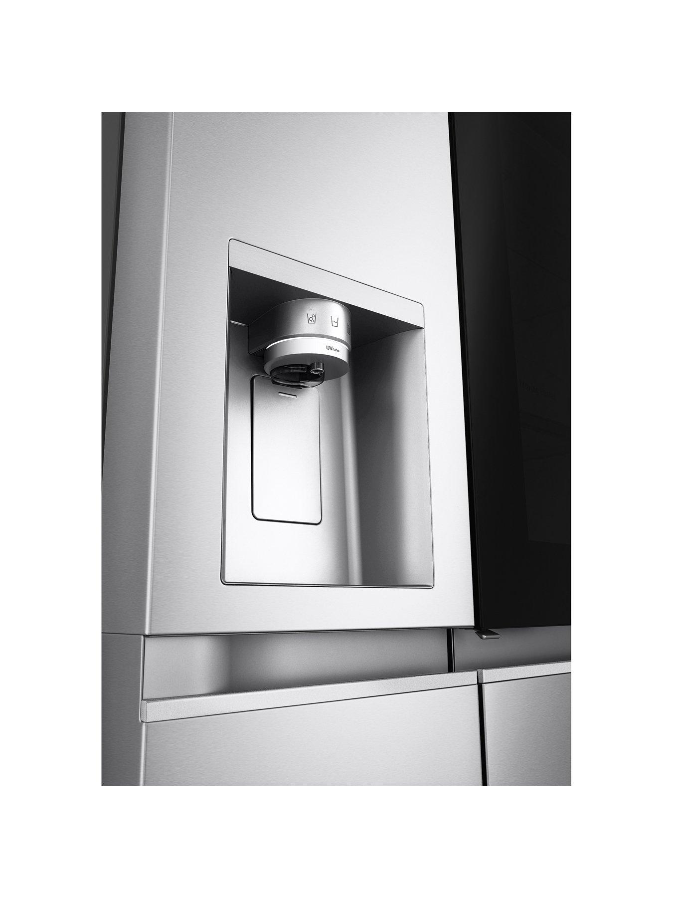  image of lg-gsxe91bsad-628l-instaview-smart-inverter-american-style-fridge-freezer-brushed-steel