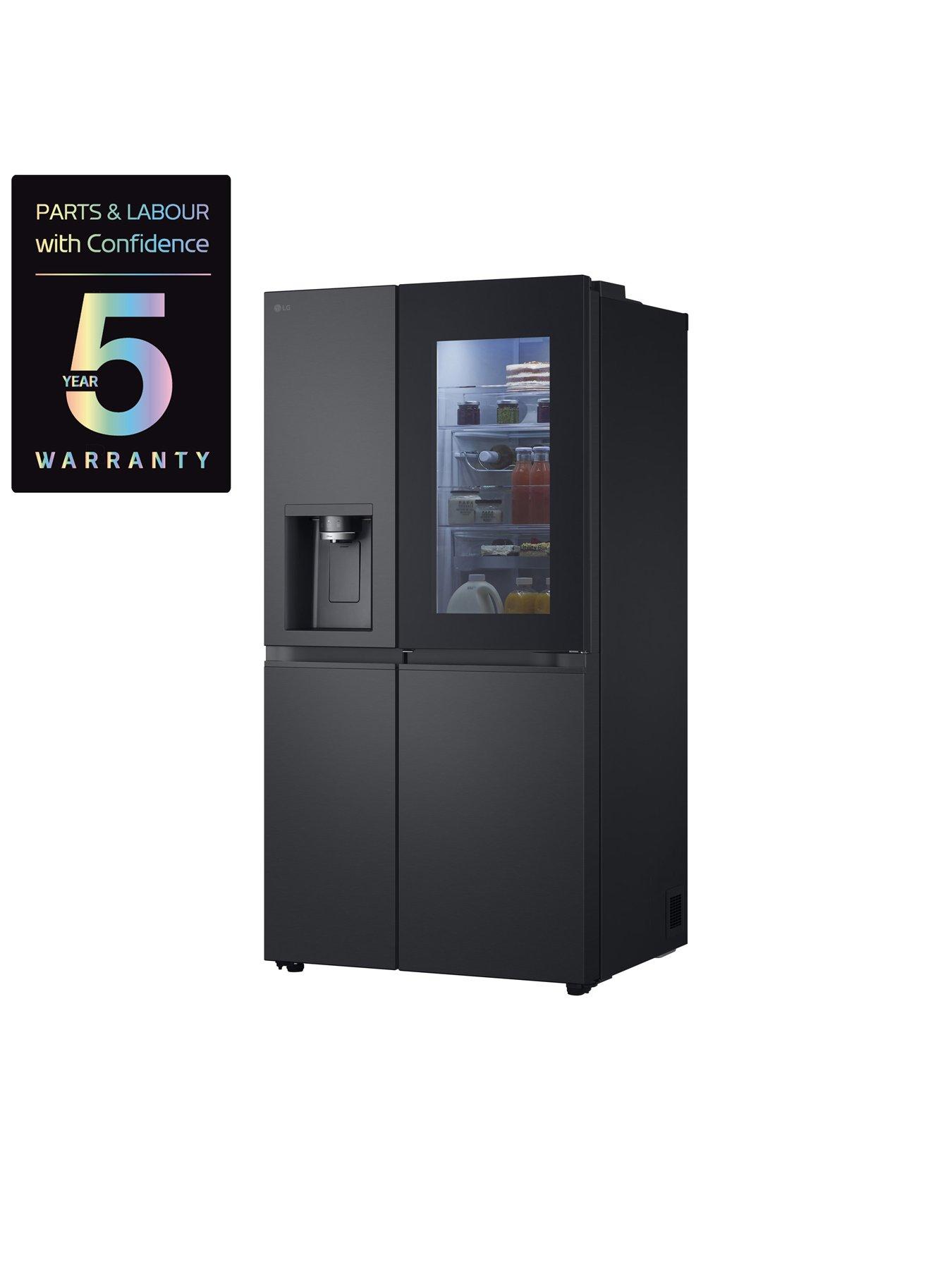 stillFront image of lg-instaview-gsxe91evad-628l-smart-inverter-american-style-fridge-freezer-black-steel