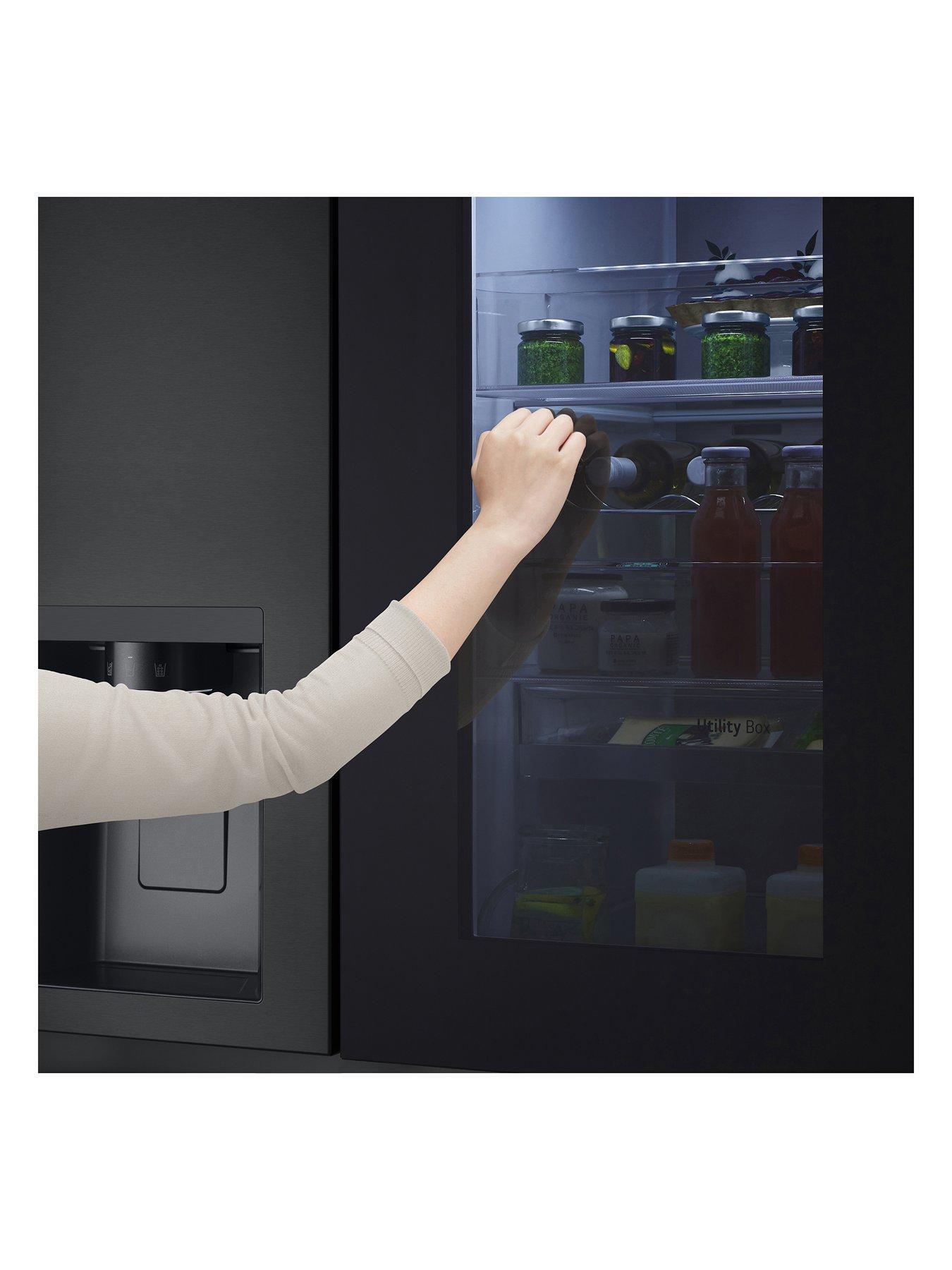  image of lg-instaview-gsxe91evad-628l-smart-inverter-american-style-fridge-freezer-black-steel