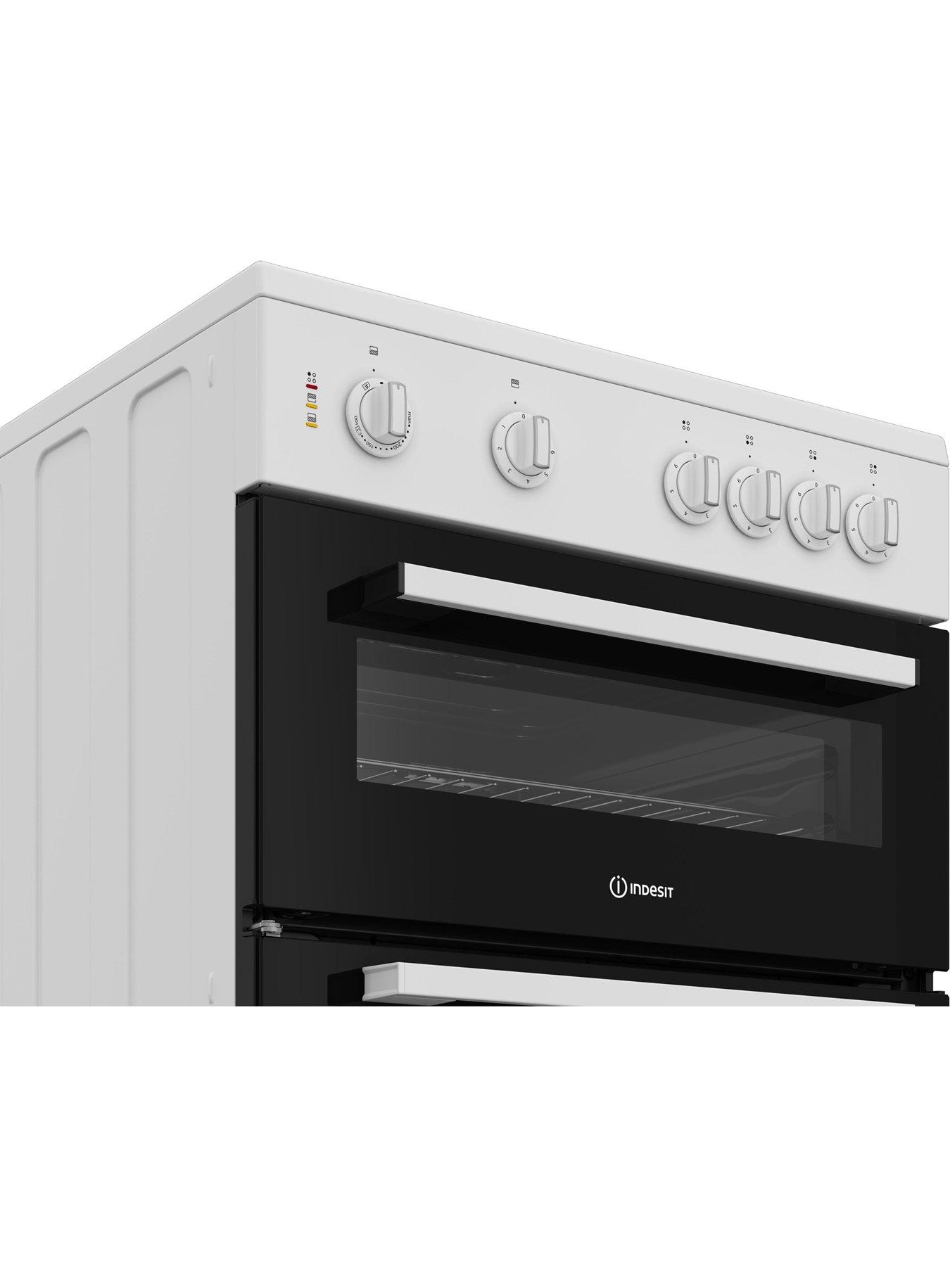  image of indesit-it60v9kmwuk-60cm-wide-freestanding-twin-cavity-electric-cooker--nbspwhitenbsp--a-rated