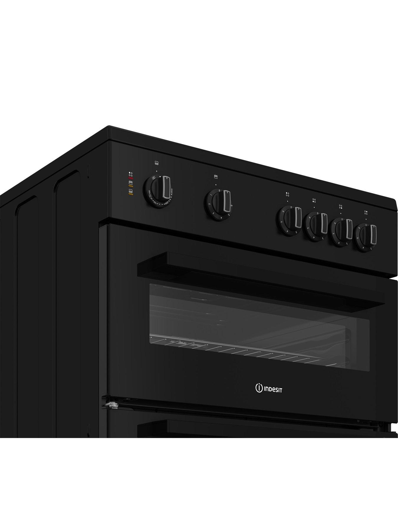 Image 6 of 6 of Indesit 60cm Freestanding Electric Twin Cavity Cooker -BLACK- A Rated - IT60V9KMB/UK