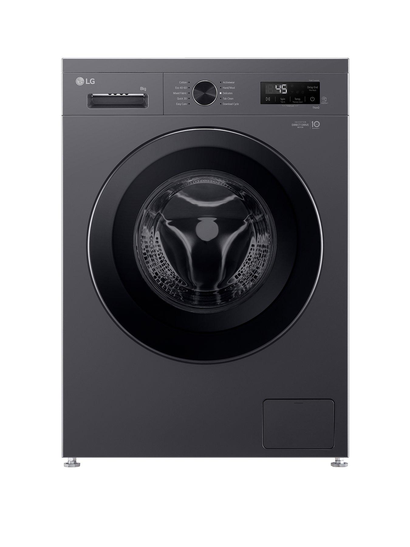 front image of lg-f4x1009nmk-9kg-load-1400-spin-direct-drivenbspwashing-machine-slate-grey