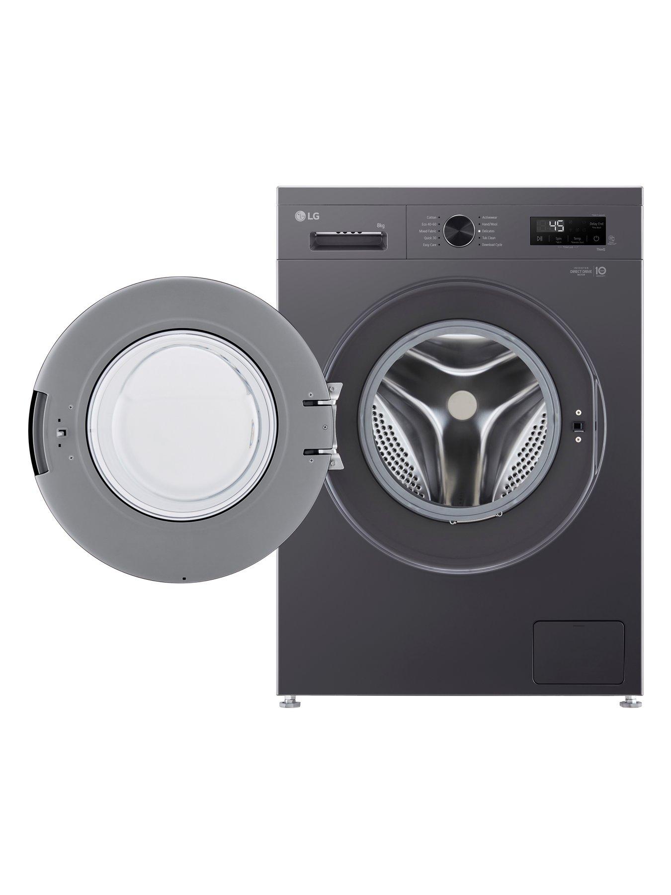  image of lg-f4x1009nmk-9kg-load-1400-spin-direct-drivenbspwashing-machine-slate-grey