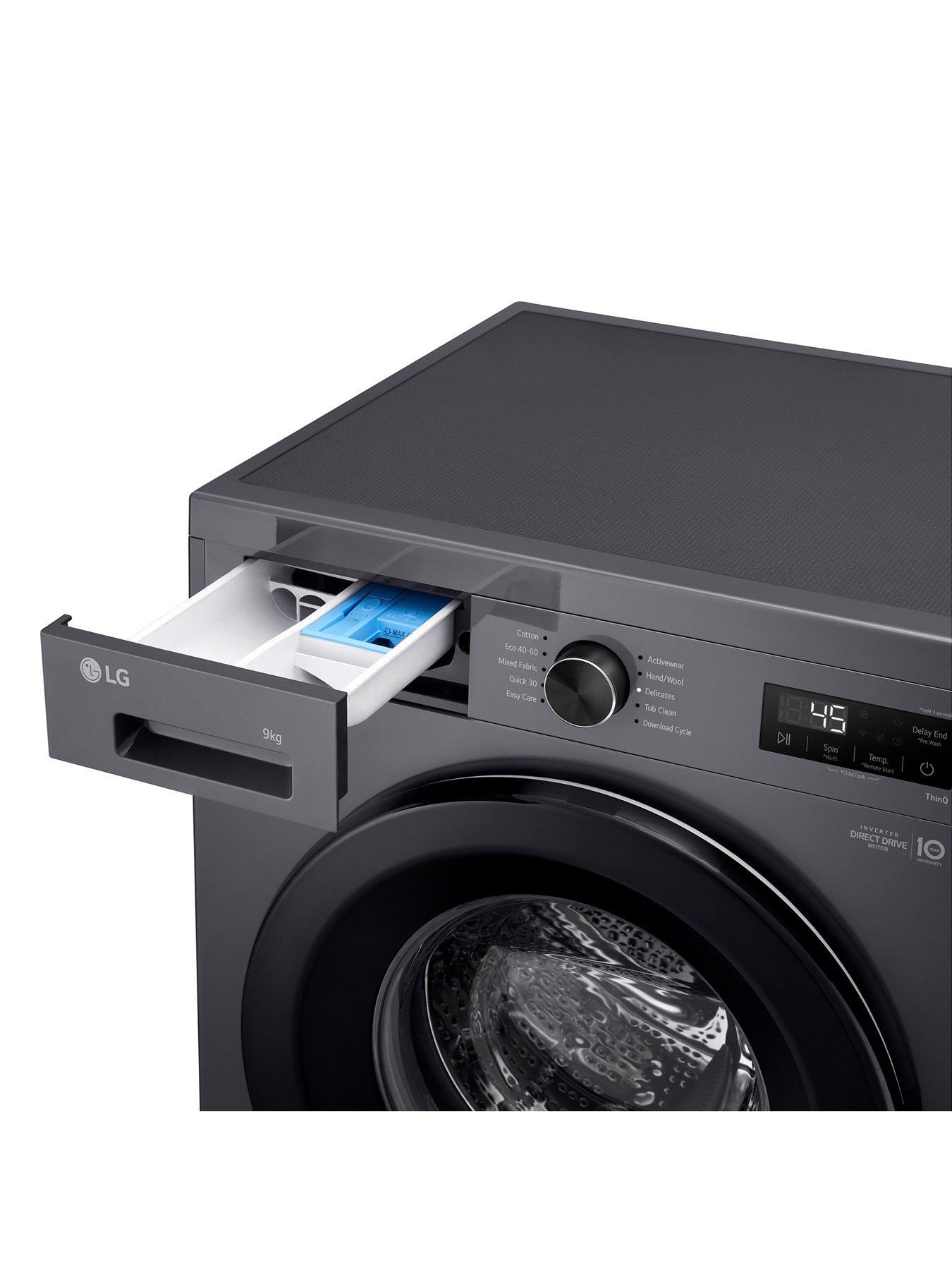  image of lg-f4x1009nmk-9kg-load-1400-spin-direct-drivenbspwashing-machine-slate-grey