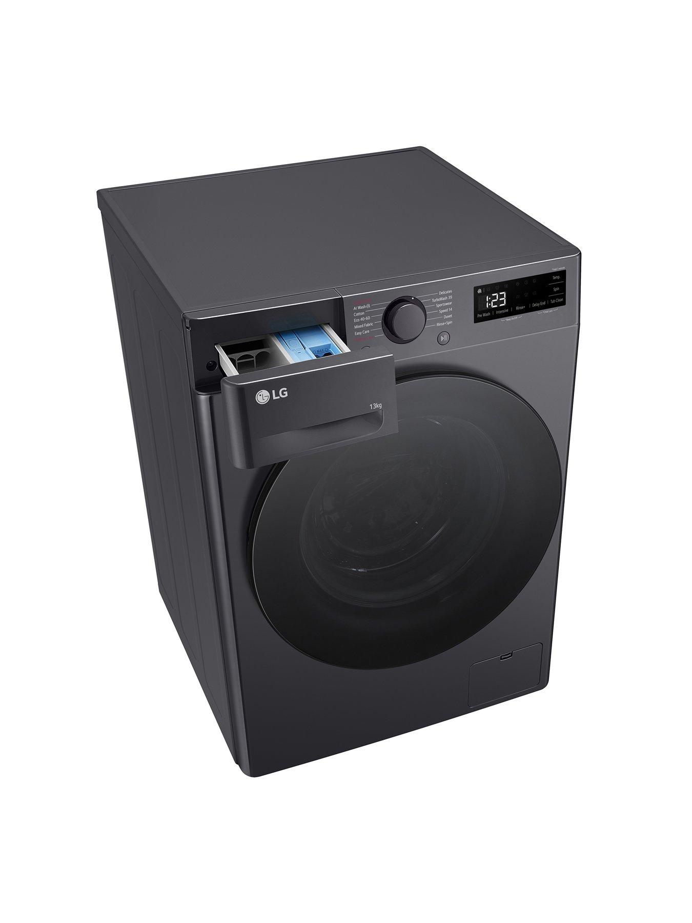  image of lg-turbowashnbspf4y513gbln1-13kg-washnbsp1400-spin-washing-machine-slate-grey