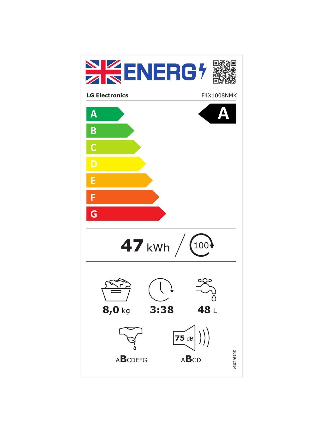 Image 6 of 6 of LG F4X1008NMK 8kg Load, 1400 Spin&nbsp;Washing Machine - Slate Grey