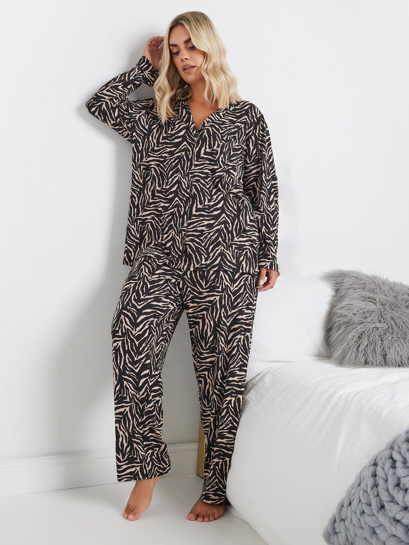 undefined Curve Soft Touch Zebra Pyjama Set - Natural