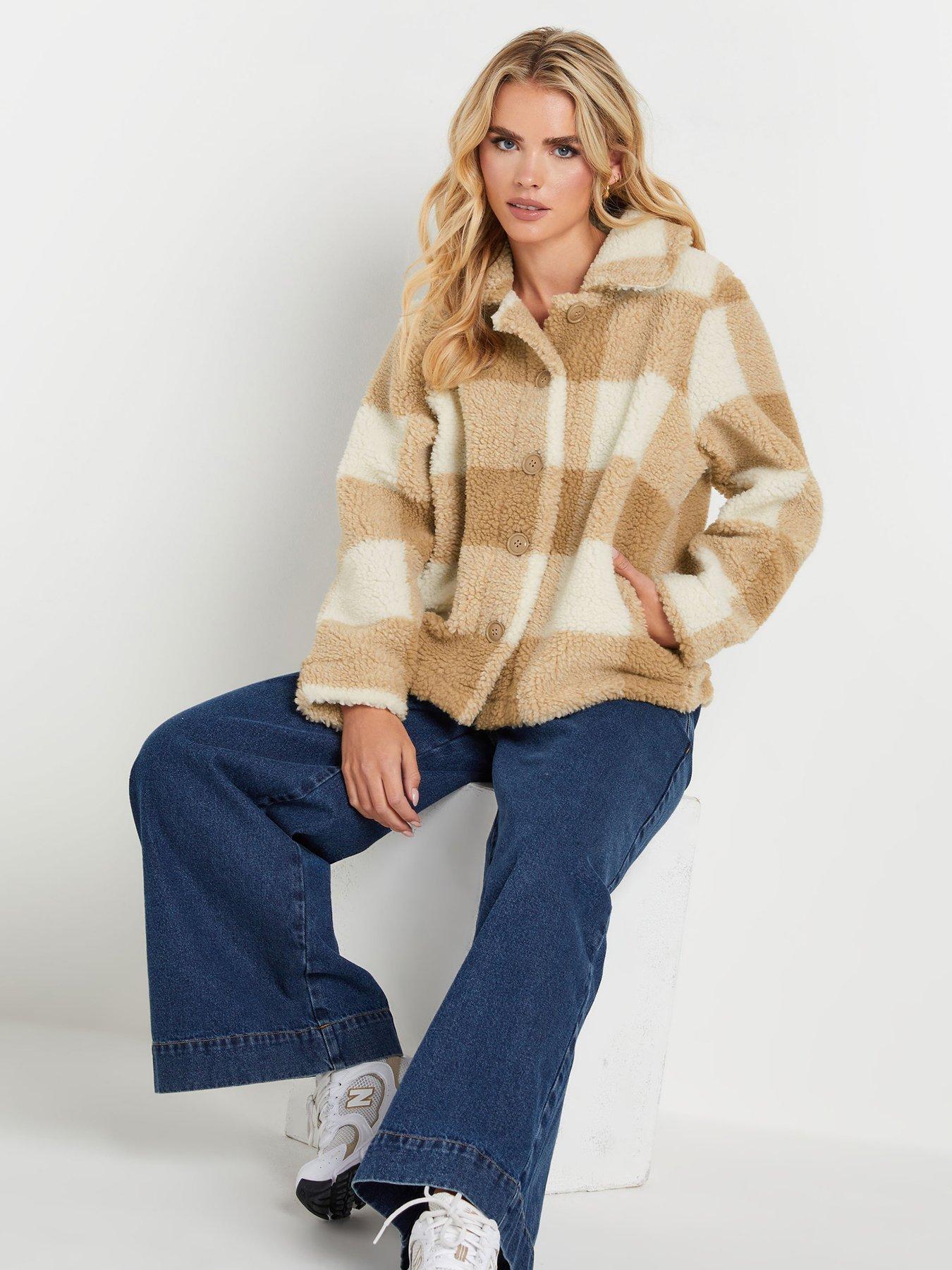 PixieGirl Petite Check Fleece Jacket - Brown