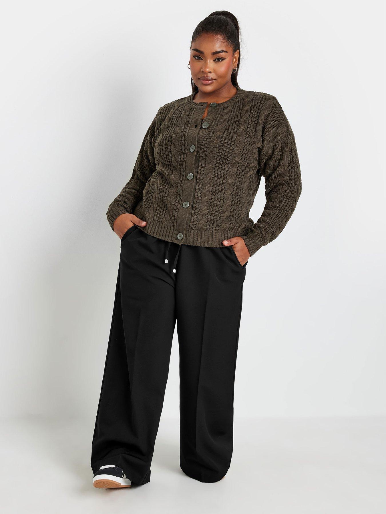 Image 3 of 4 of Yours Curve Pull On Wide Leg Trouser