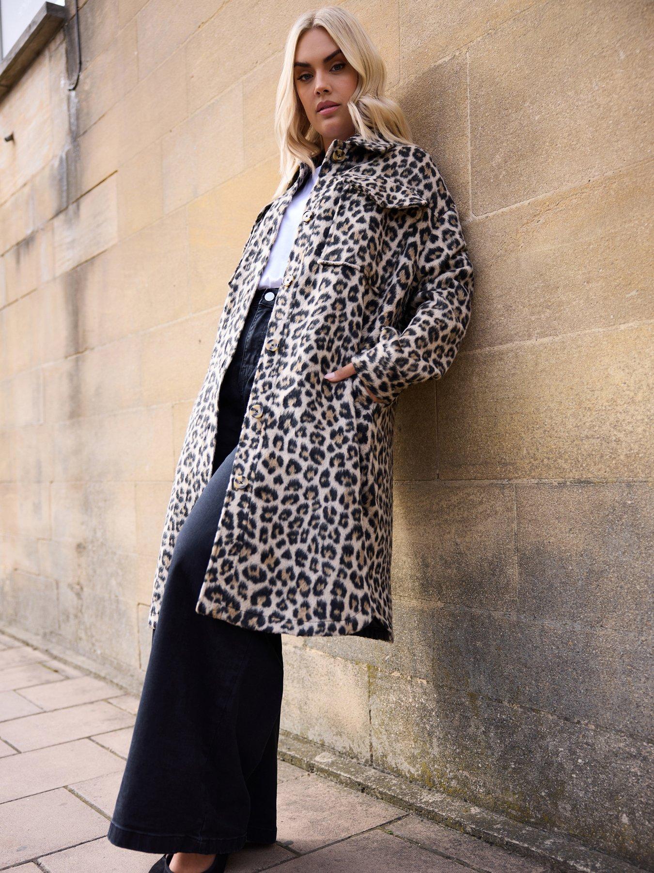 undefined Curve Longline Leopard Print Shacket - Brown