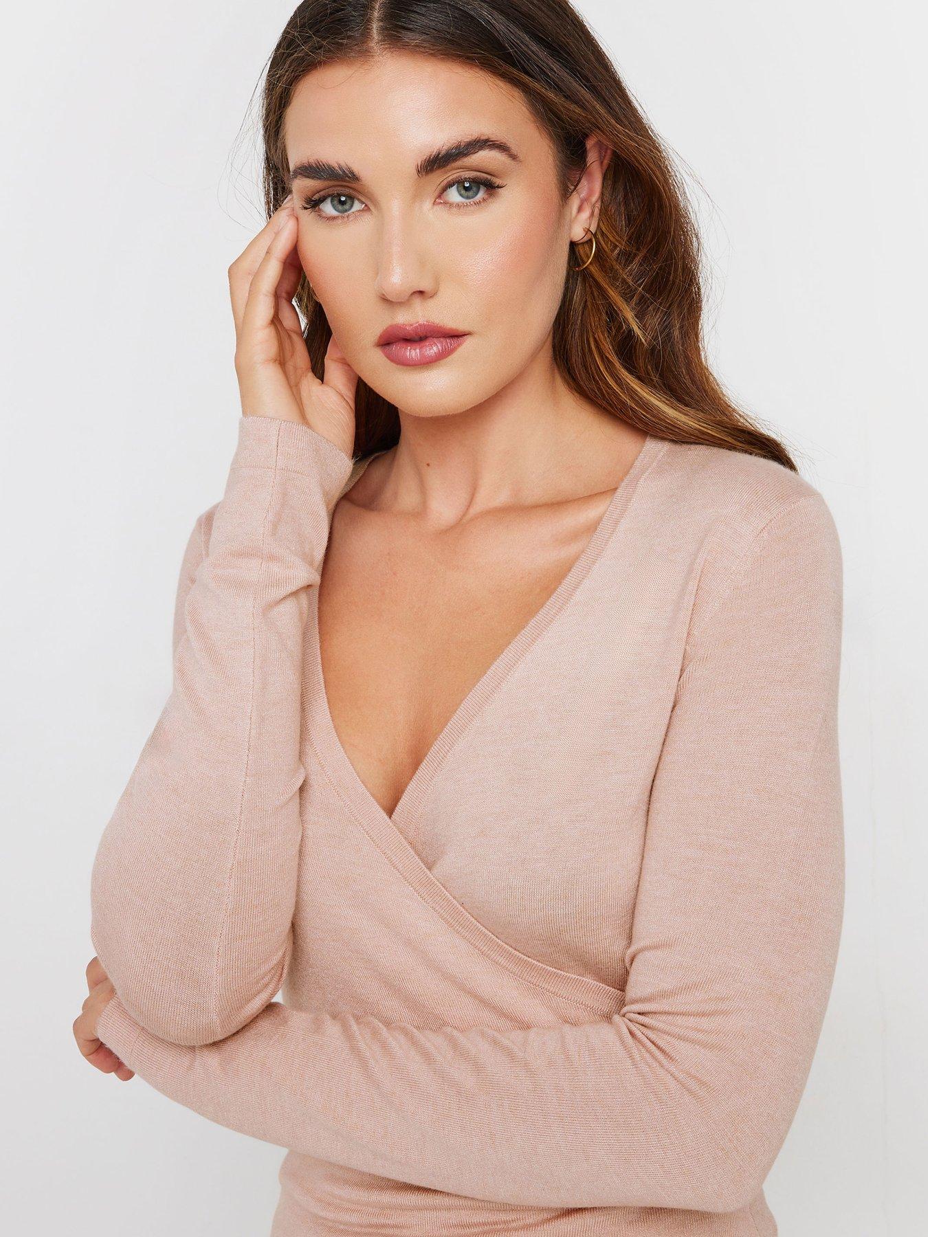 Image 4 of 4 of PixieGirl Tall Fine Gauge Wrap Top - Pink