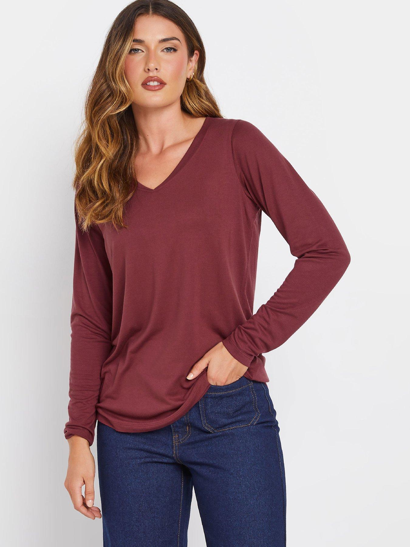 undefined Tall Long Sleeve T-shirt - Burgundy Red