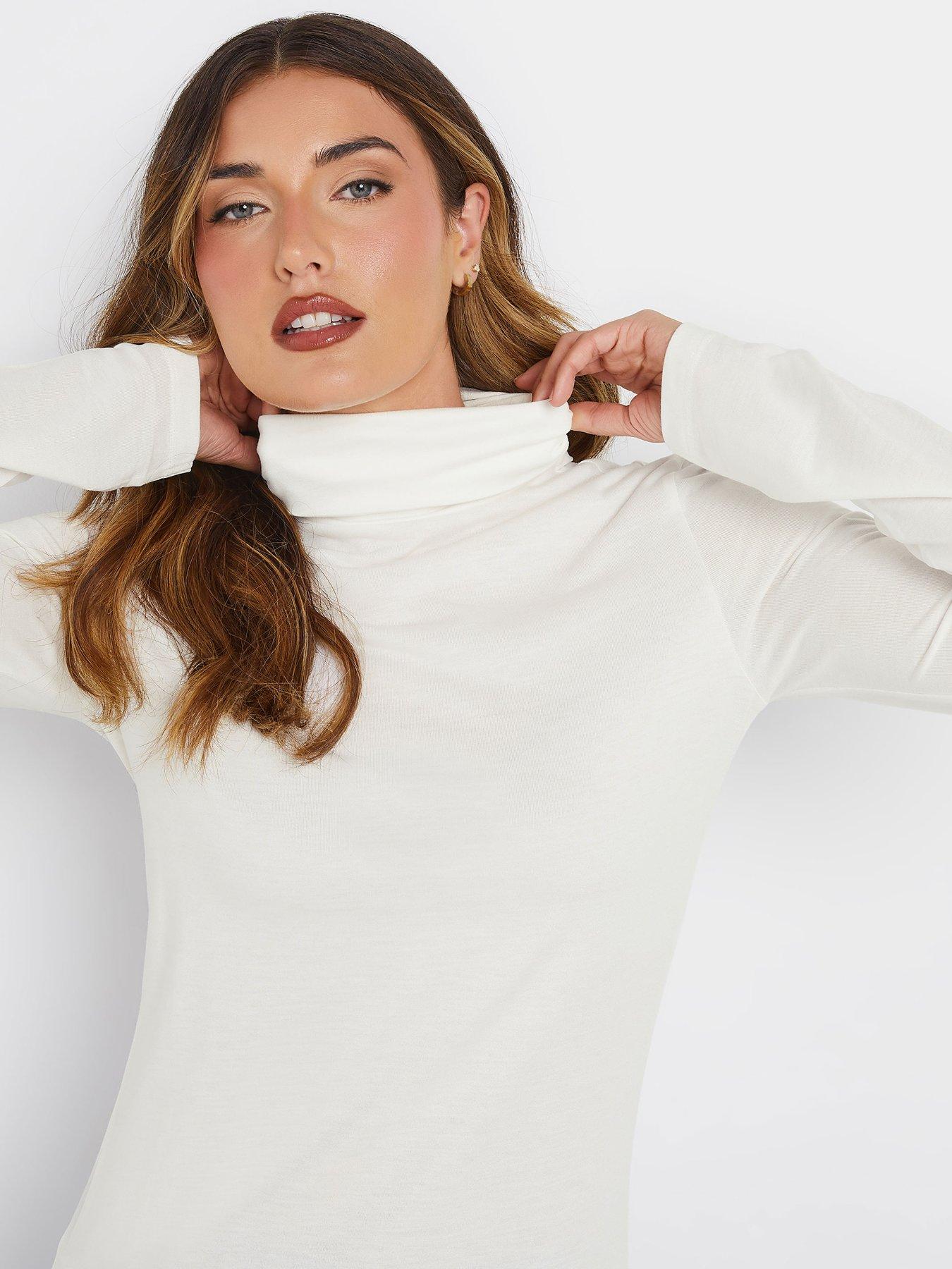  image of long-tall-sally-tall-roll-neck-t-shirt-ivory