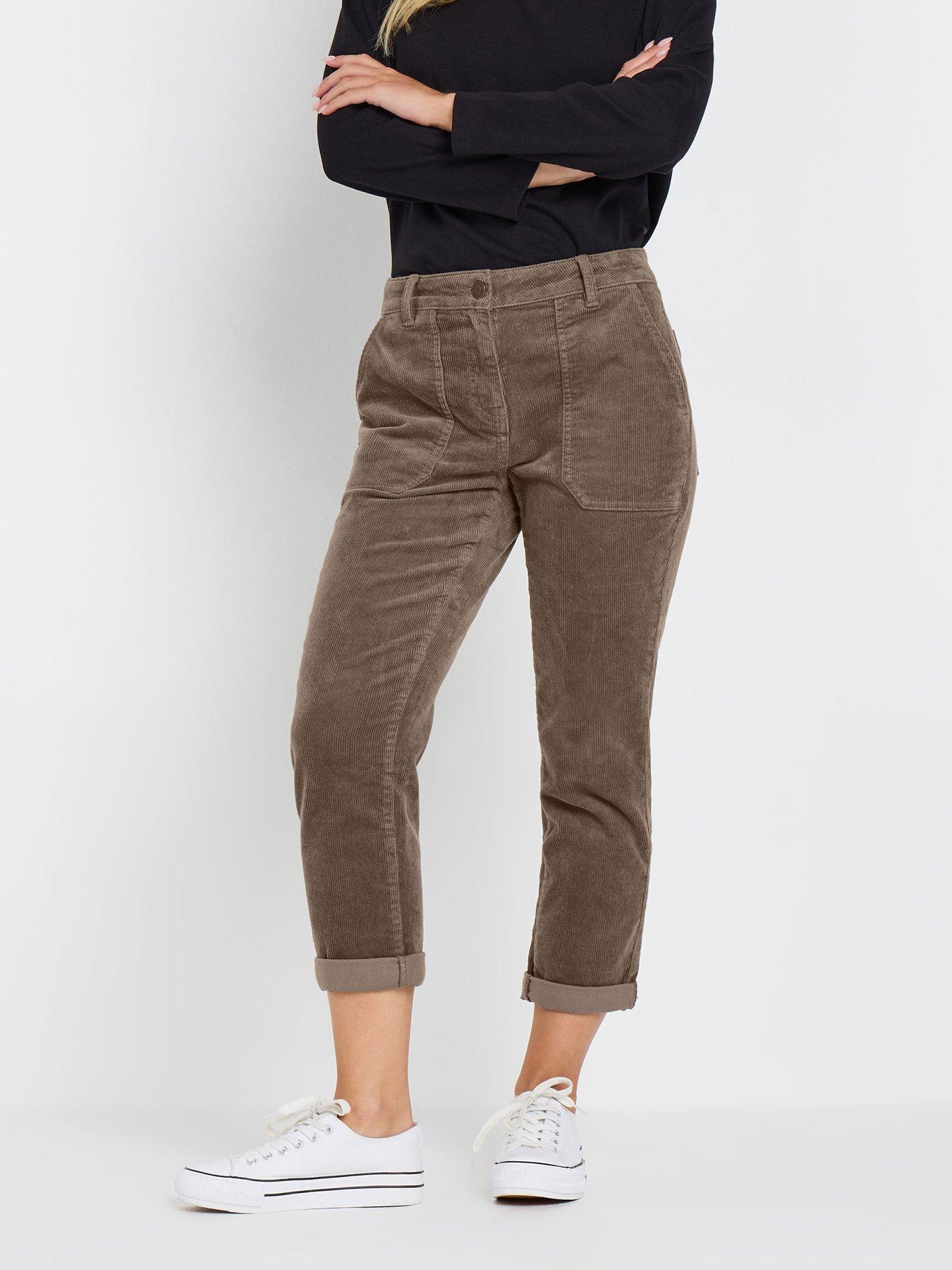  image of mco-petite-carpenter-cord-trousers-brown