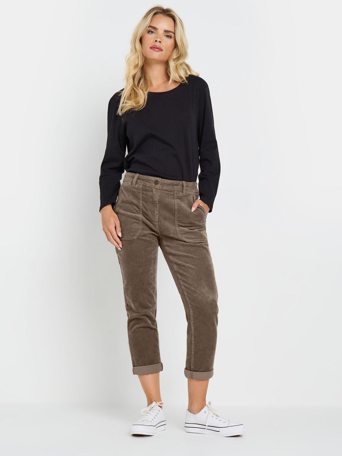 image of mco-petite-carpenter-cord-trousers-brown