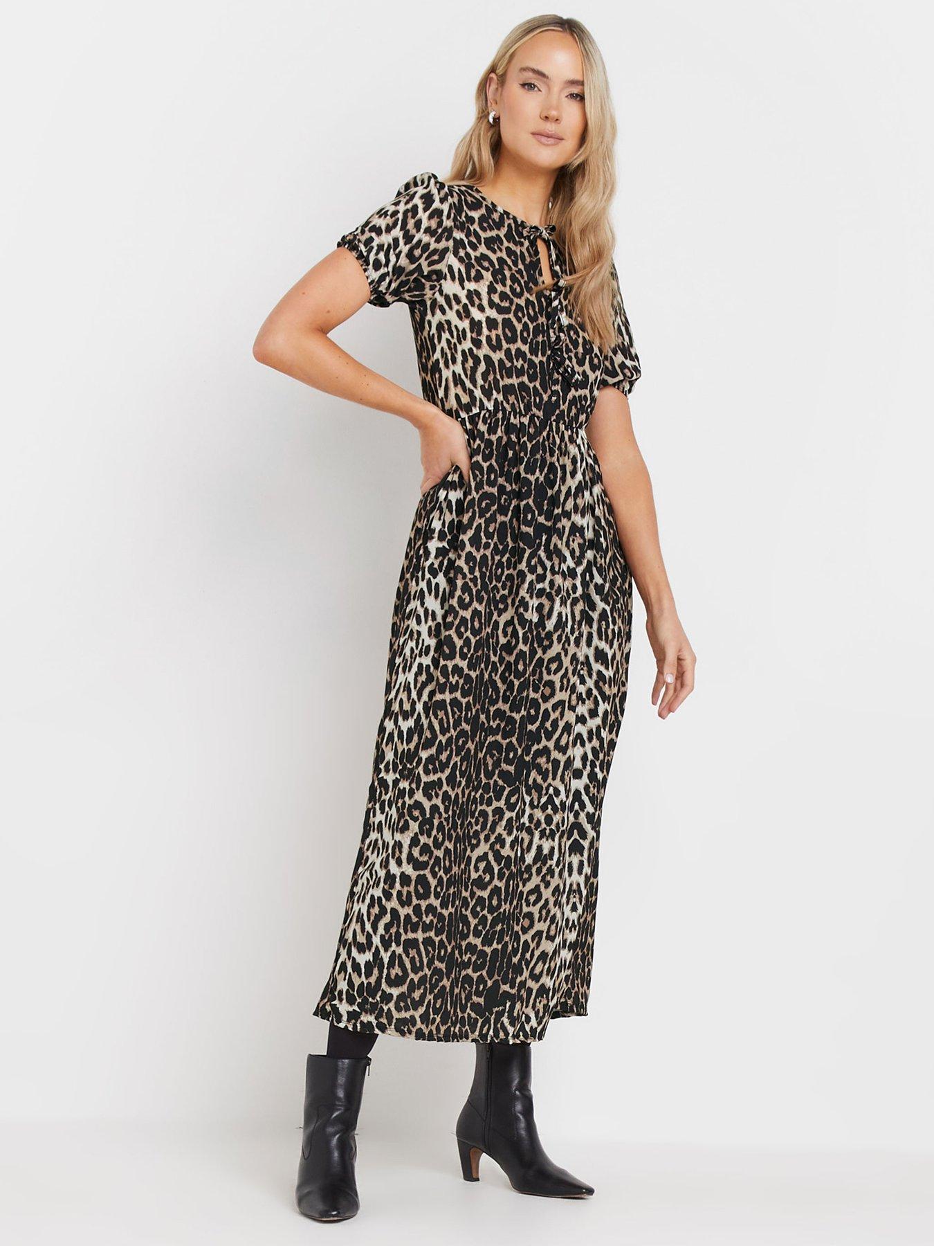 undefined Tall Animal Tie Front Midi Dress